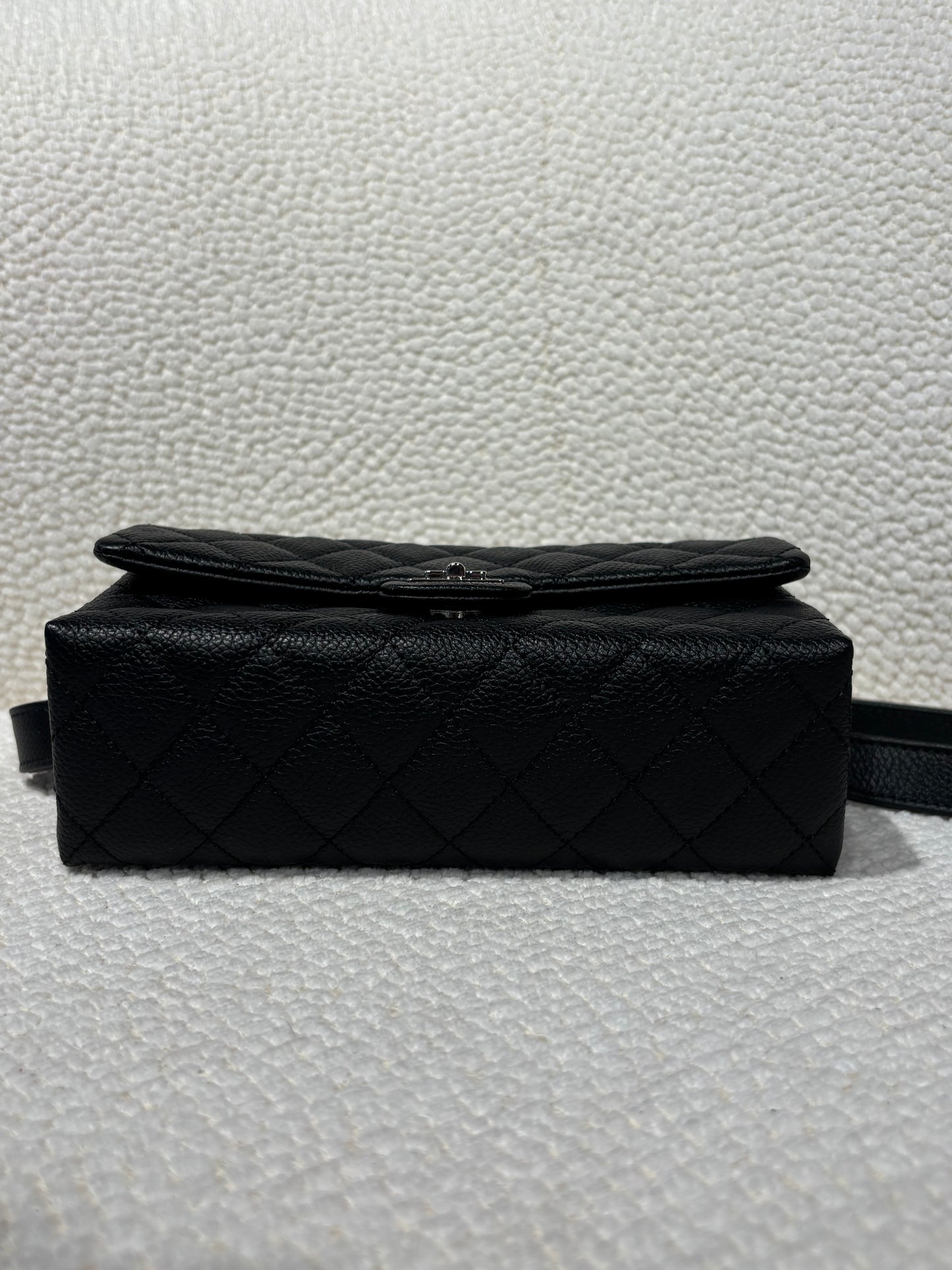 Chanel Uniform Belt Bag – Black Caviar Leather & Silver Hardware