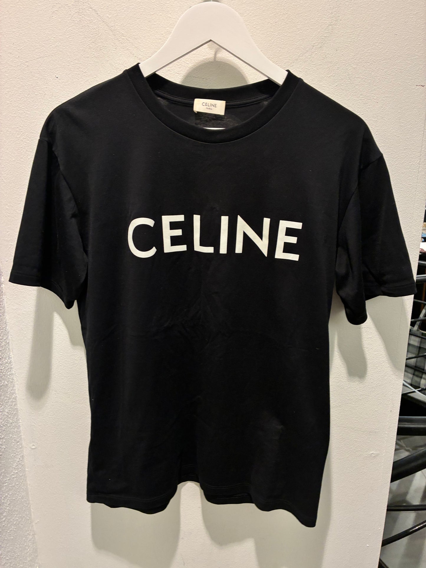 Celine Logo Tee - Black & White - Size M