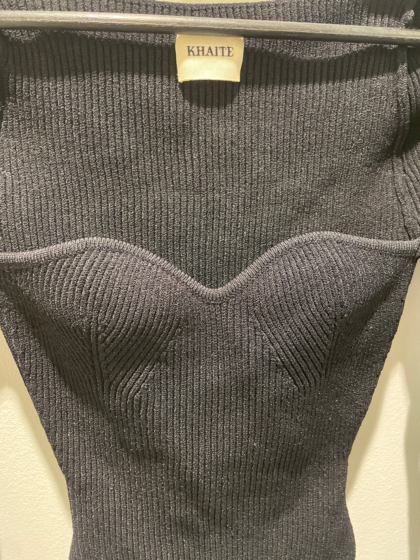 Khaite - Maddy Ribbed Knit top/bodysuit - Black - XS - Medina’s Wardrobe