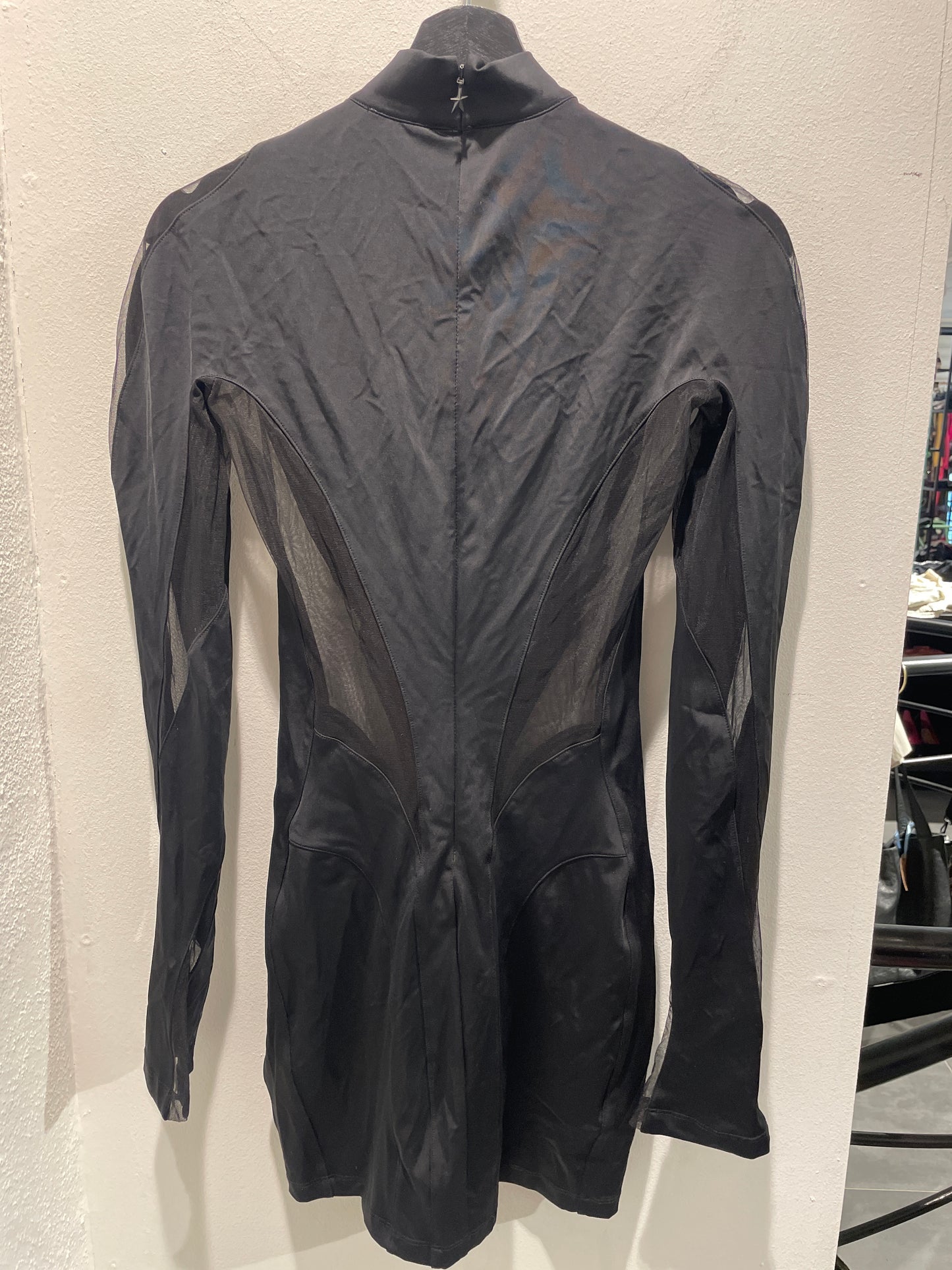 Mugler x H&M - Mesh paneled mini-dress - Black XS - Medinas Wardrobe