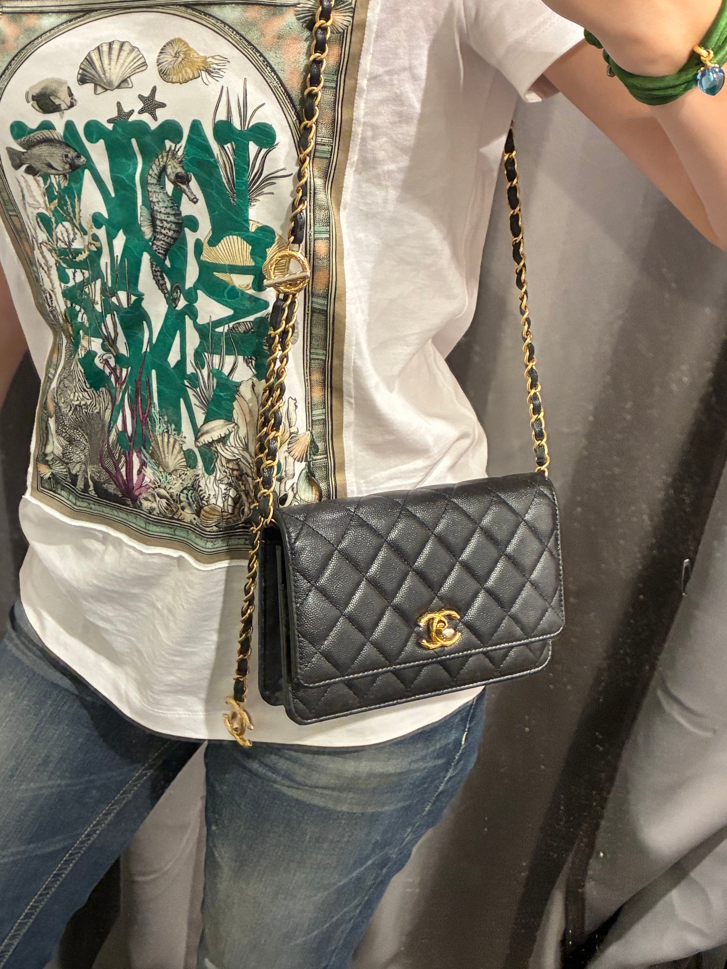 Chanel Wallet on Chain - Black Caviar & Gold Hardware - 23B 2023 - FULL SET!