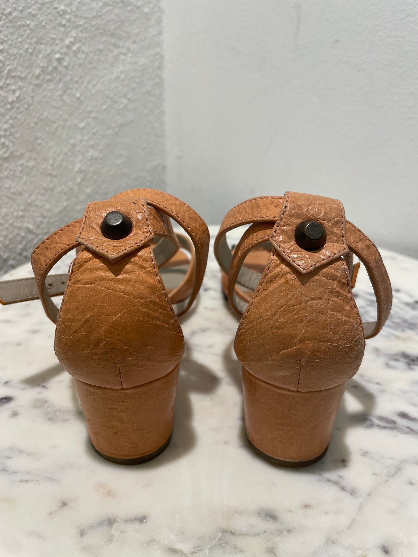 Vintage Balenciaga Classic Studded Leather Sandals - 37