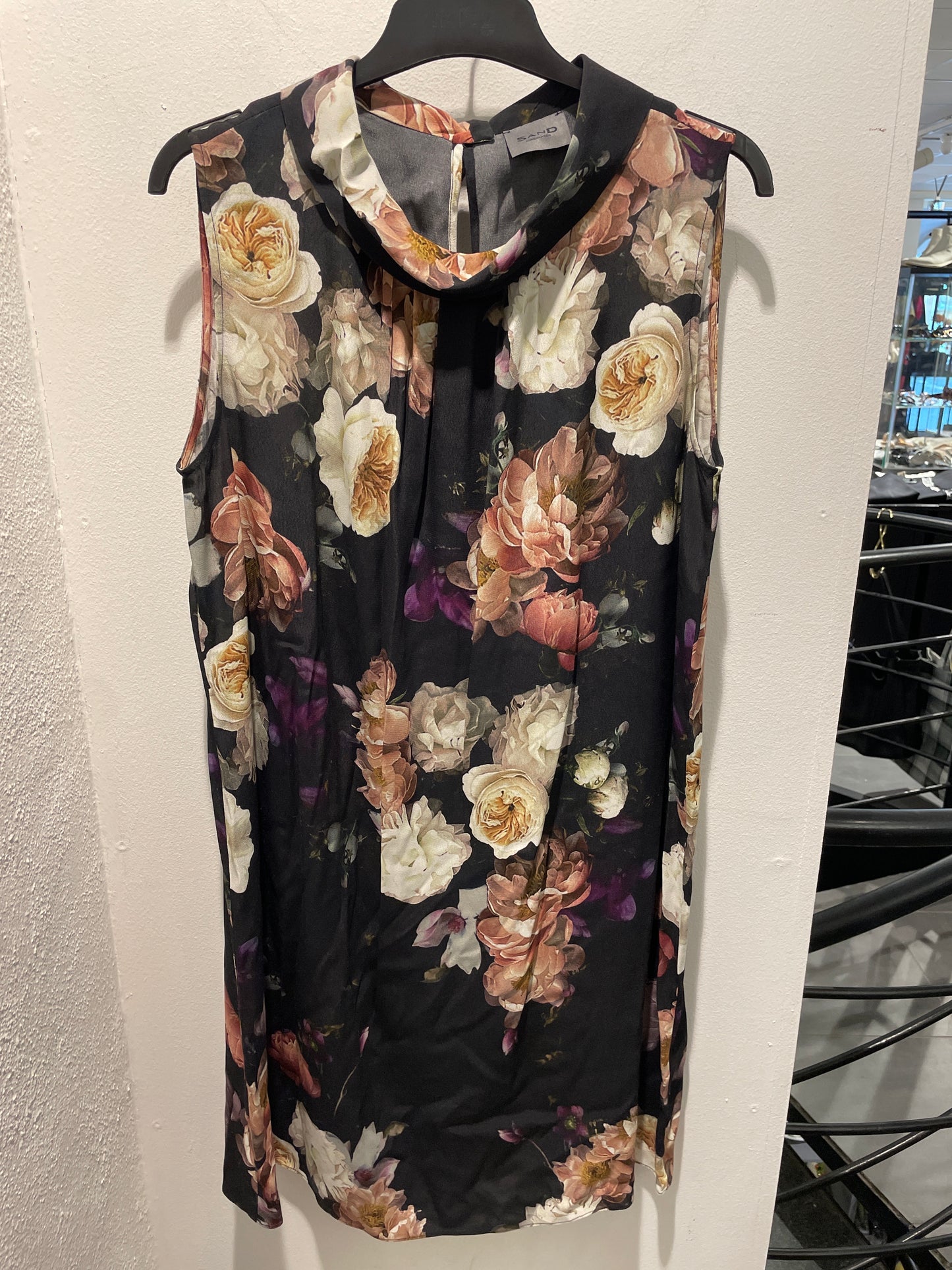 SAND Copenhagen Silk-Touch Viscose Floral Dress – Cowl Neck – XL