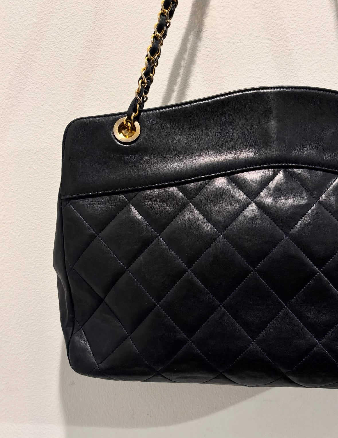 Chanel Vintage Tote - Black Lambskin & 24K Gold Hardware