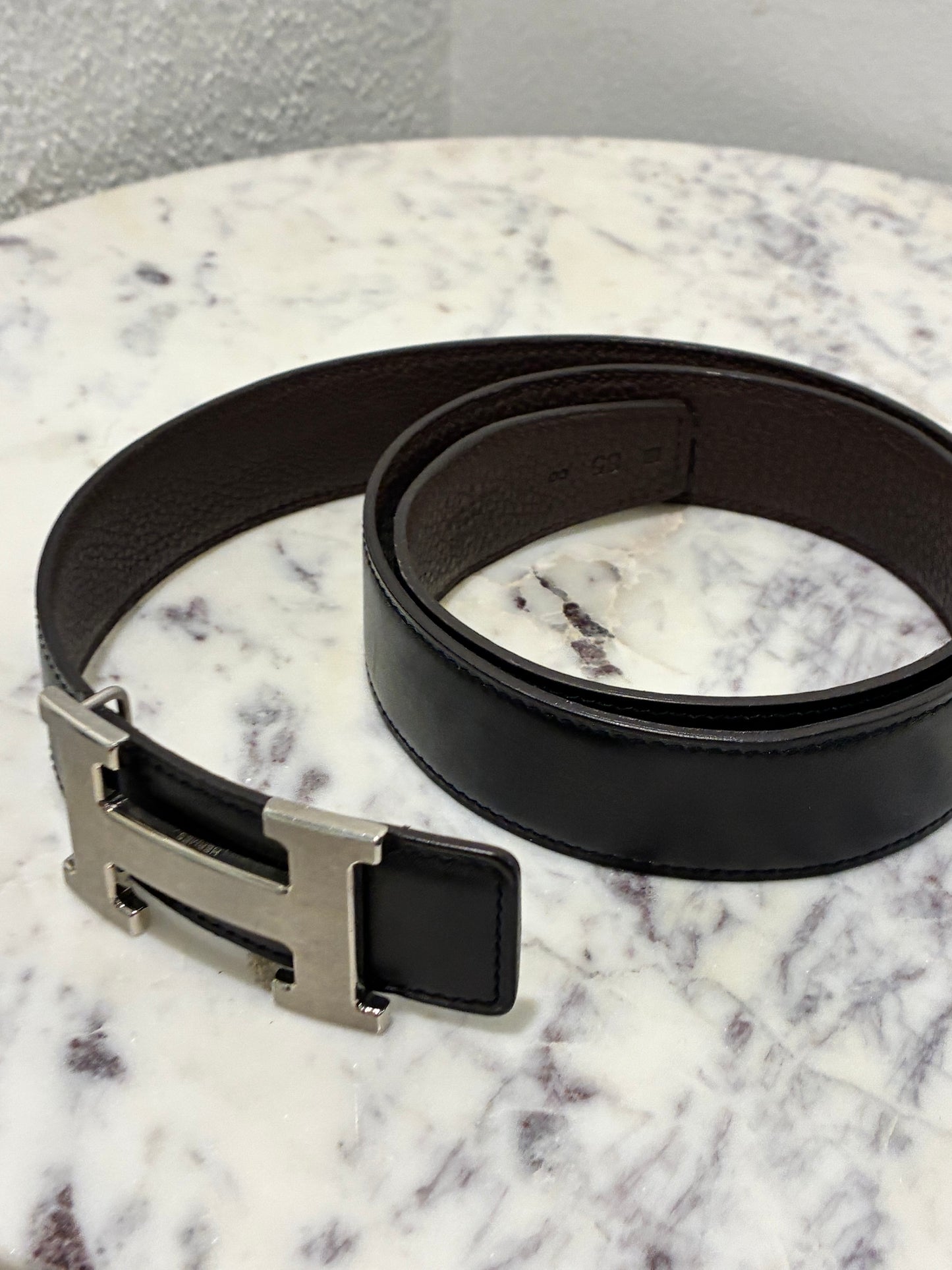 Hermès Reversible H-Belt – Size 85 - Medina’s Wardrobe