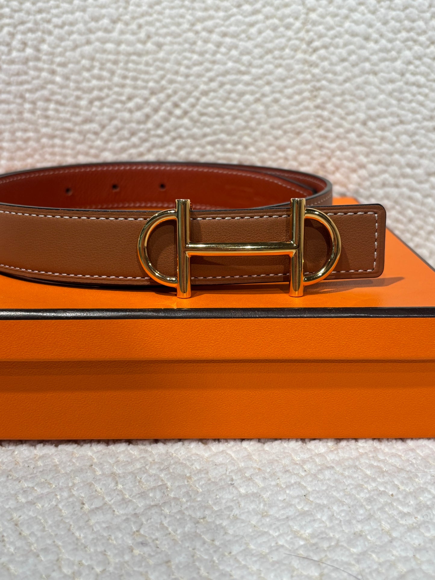 Hermès Waist Belt – Reversible Leather in Brown & Black - Size 70