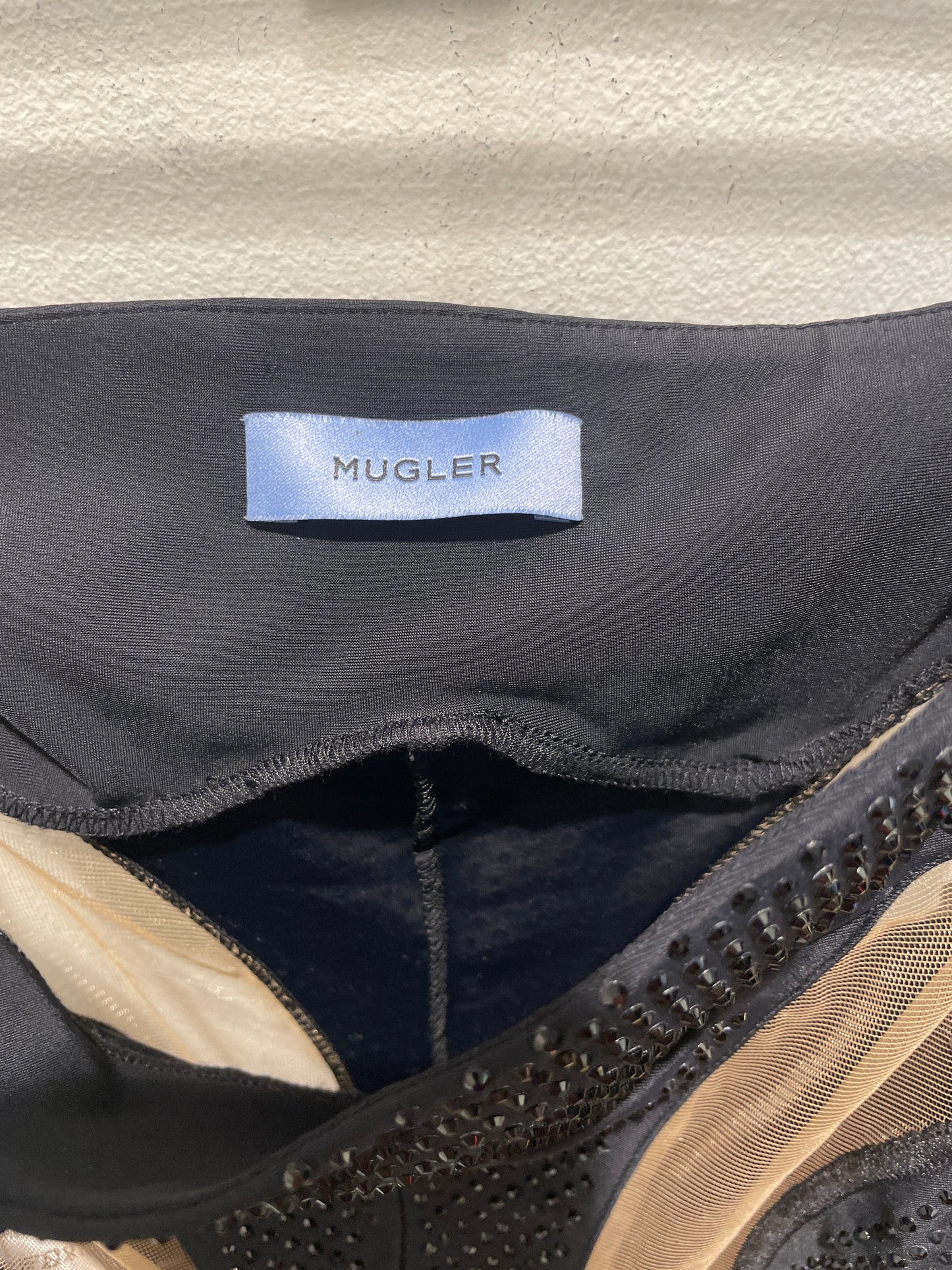 Mugler - Tights / leggings - Black w. rhinestones - Medinas Wardrobe - EU36