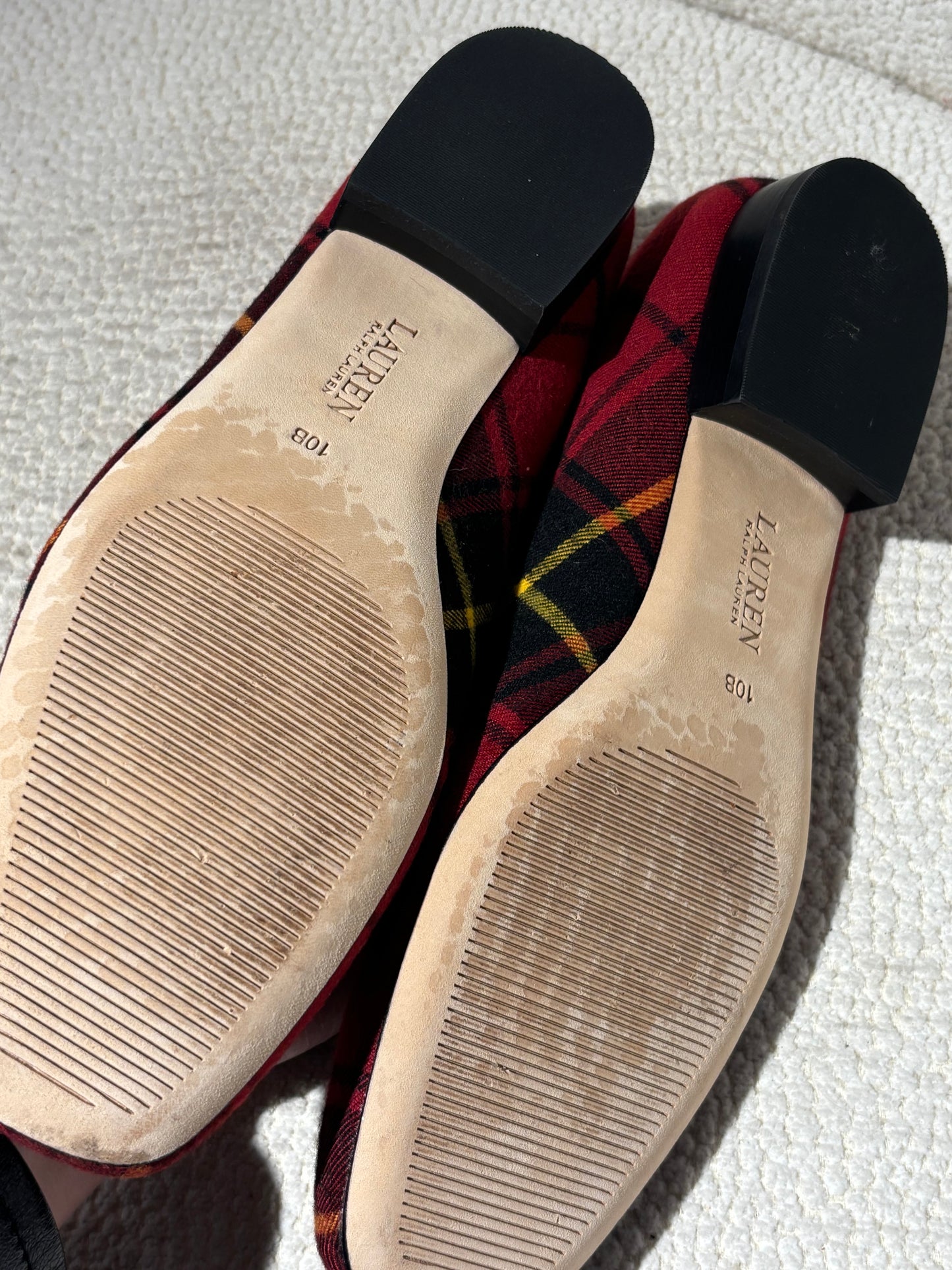 Ralph Lauren Ballerina - Red & Black Plaid Textile - EU 41