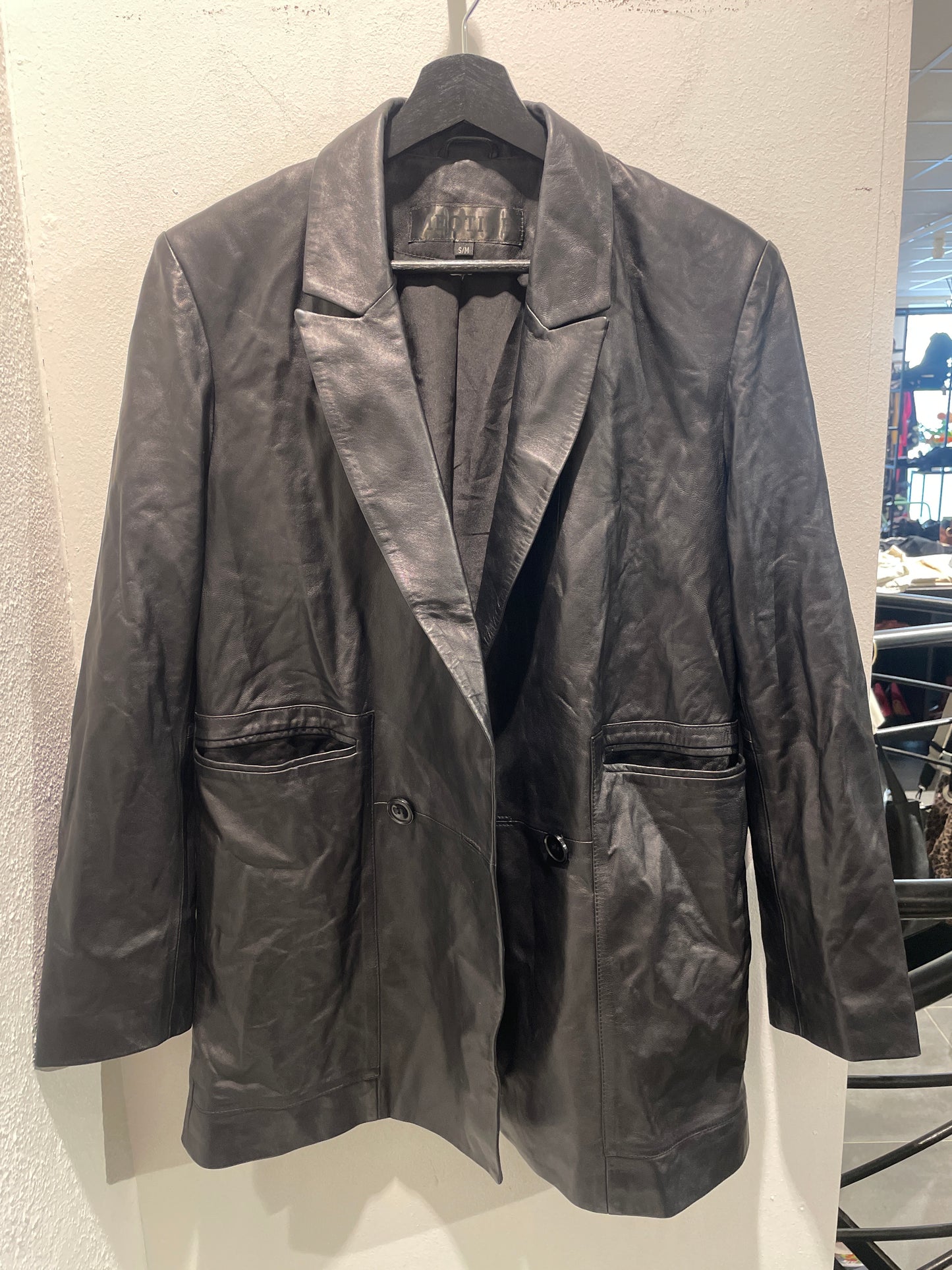 Meotine - Leather Blazer - Medinas Wardrobe - oversized  - S/M