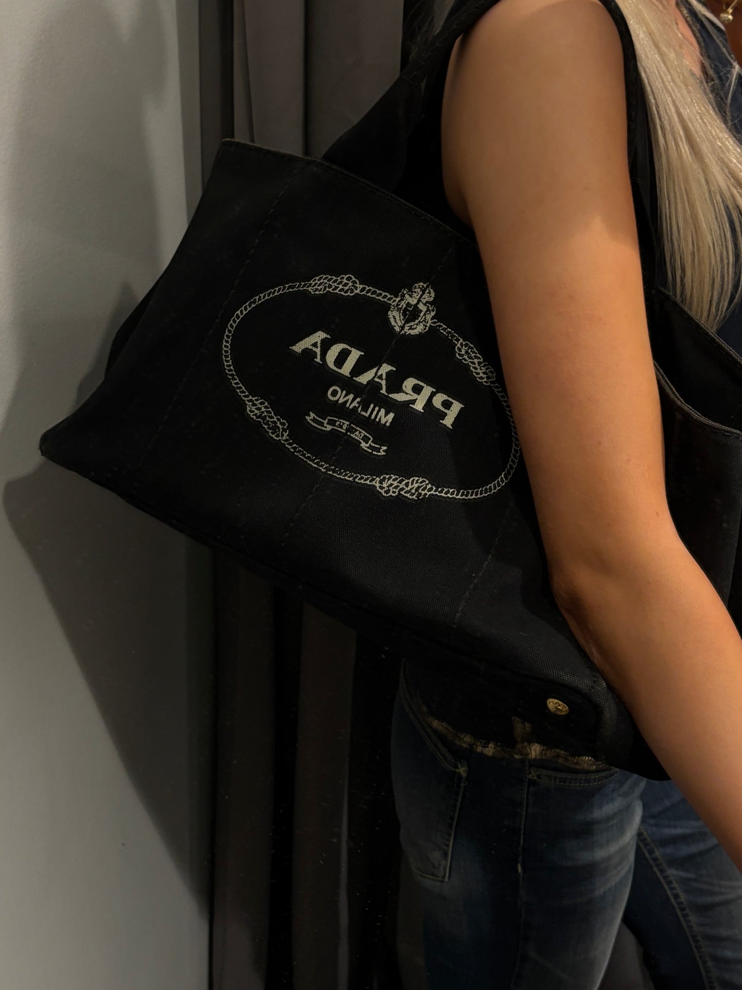 Prada - Canapa Tote - Black Canvas