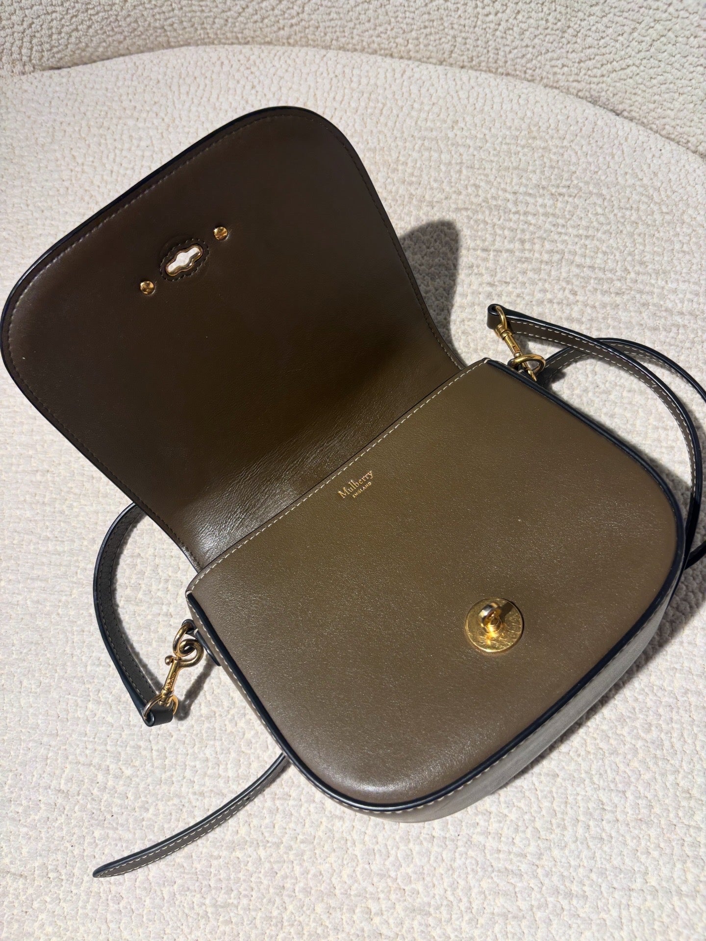 Mulberry Bag - Small Darley Satchel - Army/Green Leather & Gold Hardware