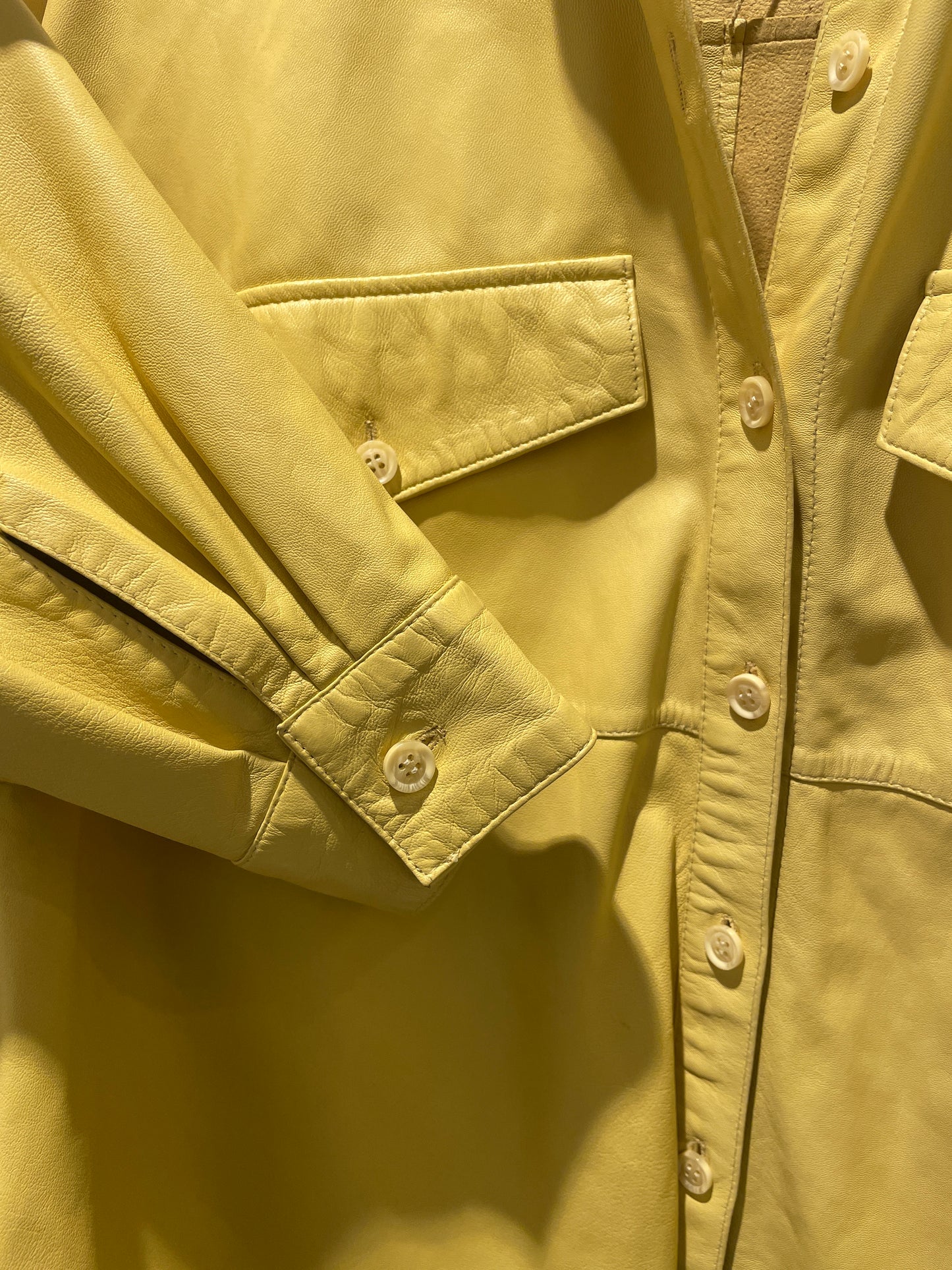 MDK Munderingskompagniet Oversized Leather Shirt – Mustard Yellow - 40