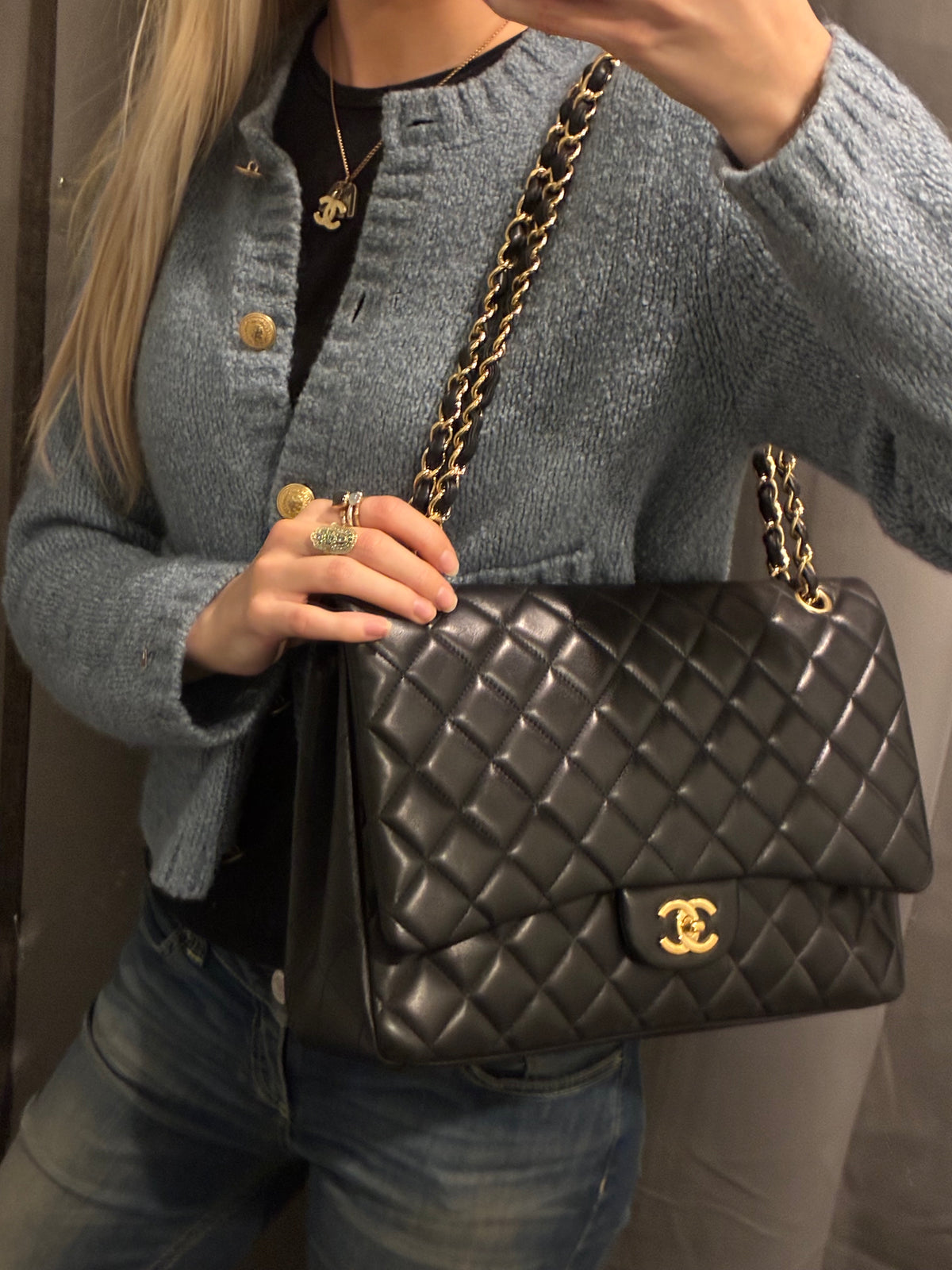 Chanel Jumbo Classic Single Flap – Black Lambskin & Gold Hardware
