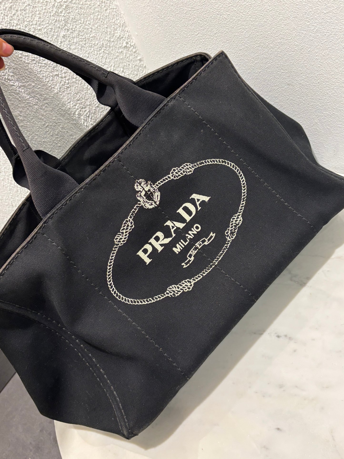 Prada - Canapa Tote - Black Canvas