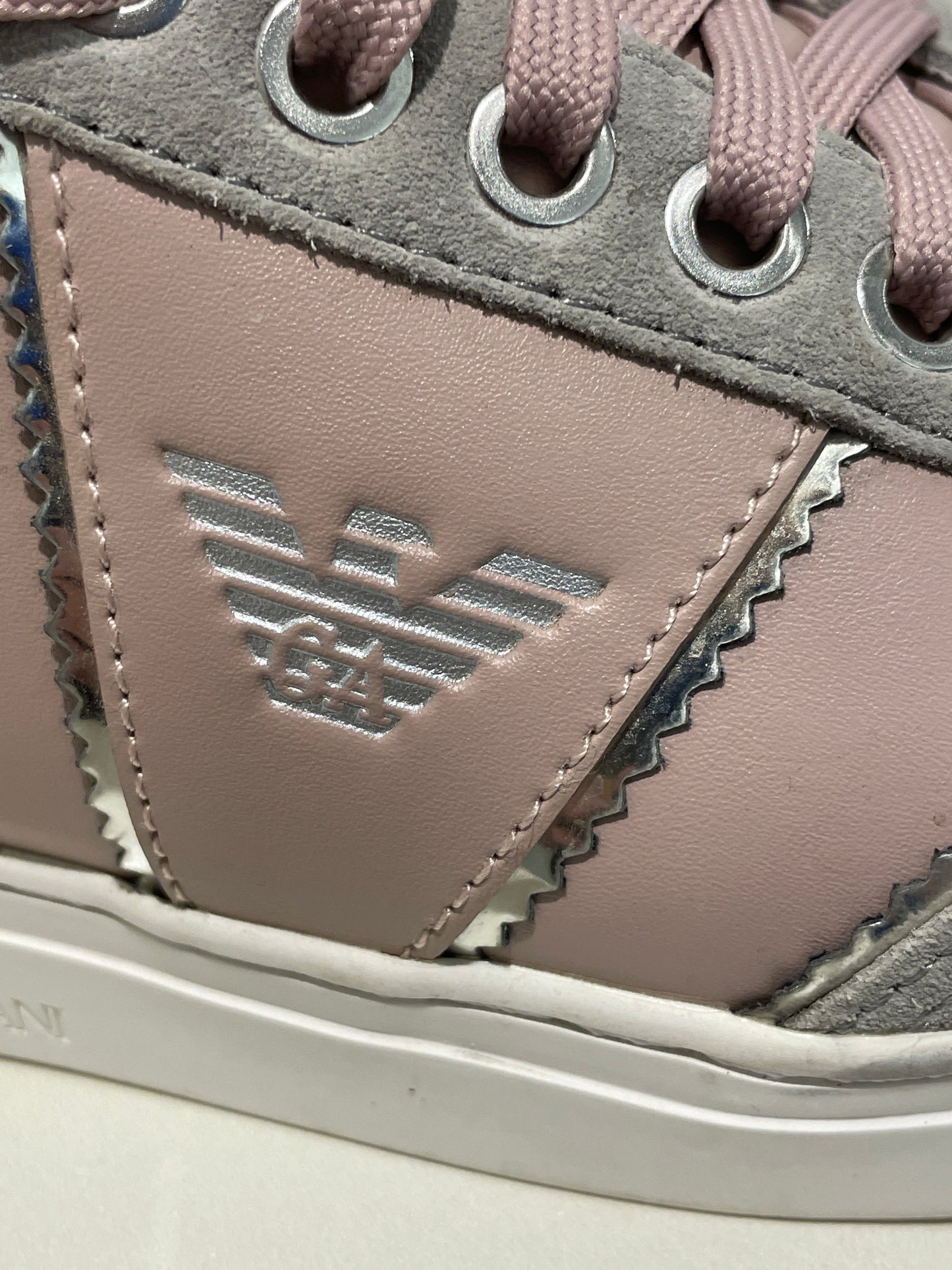 Emporio Armani Sneakers – Size EU 37 / Pink & Silver
