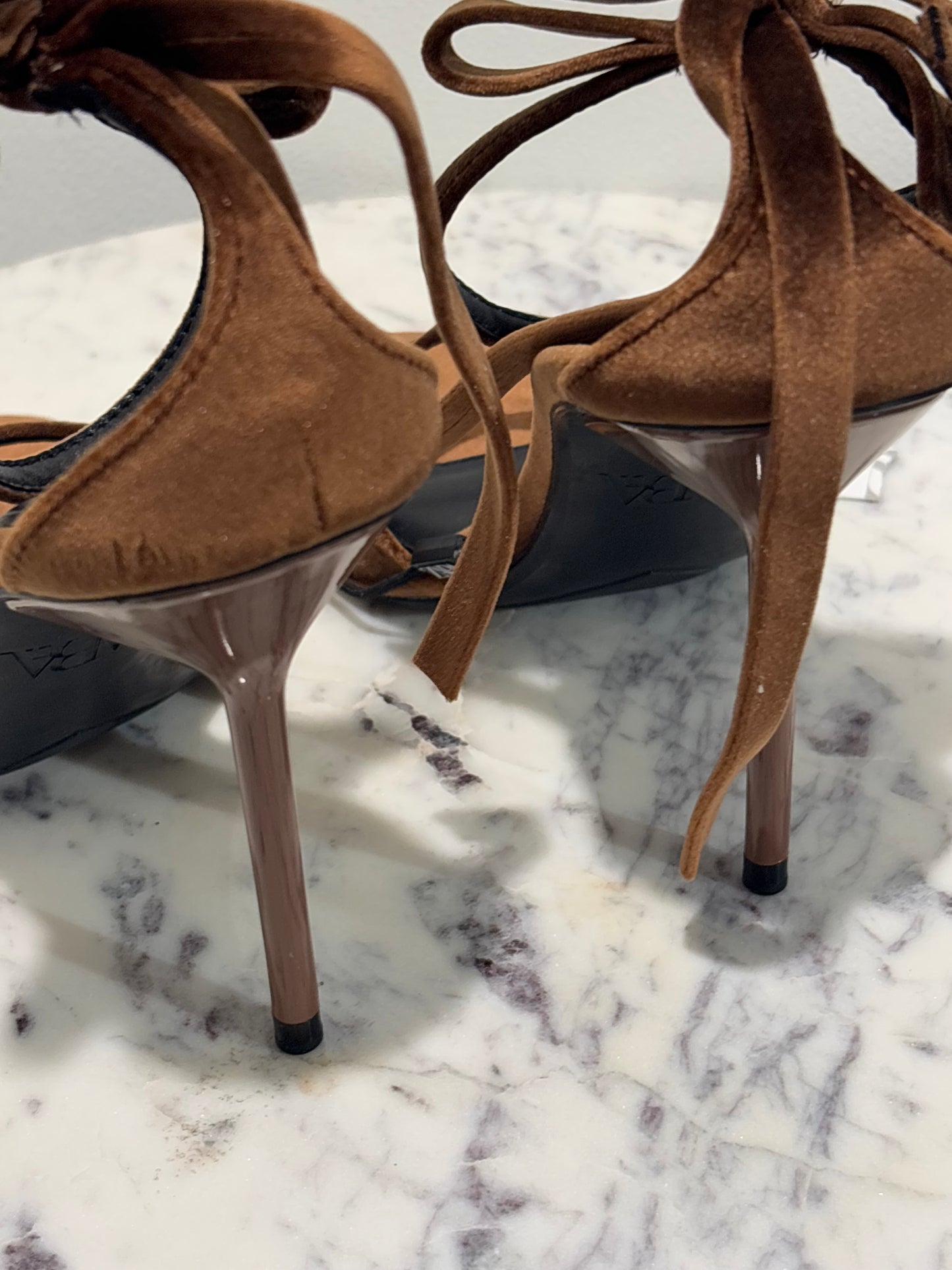 Zara - Heels - Brown Velvet - Medinas Wardrobe - 40