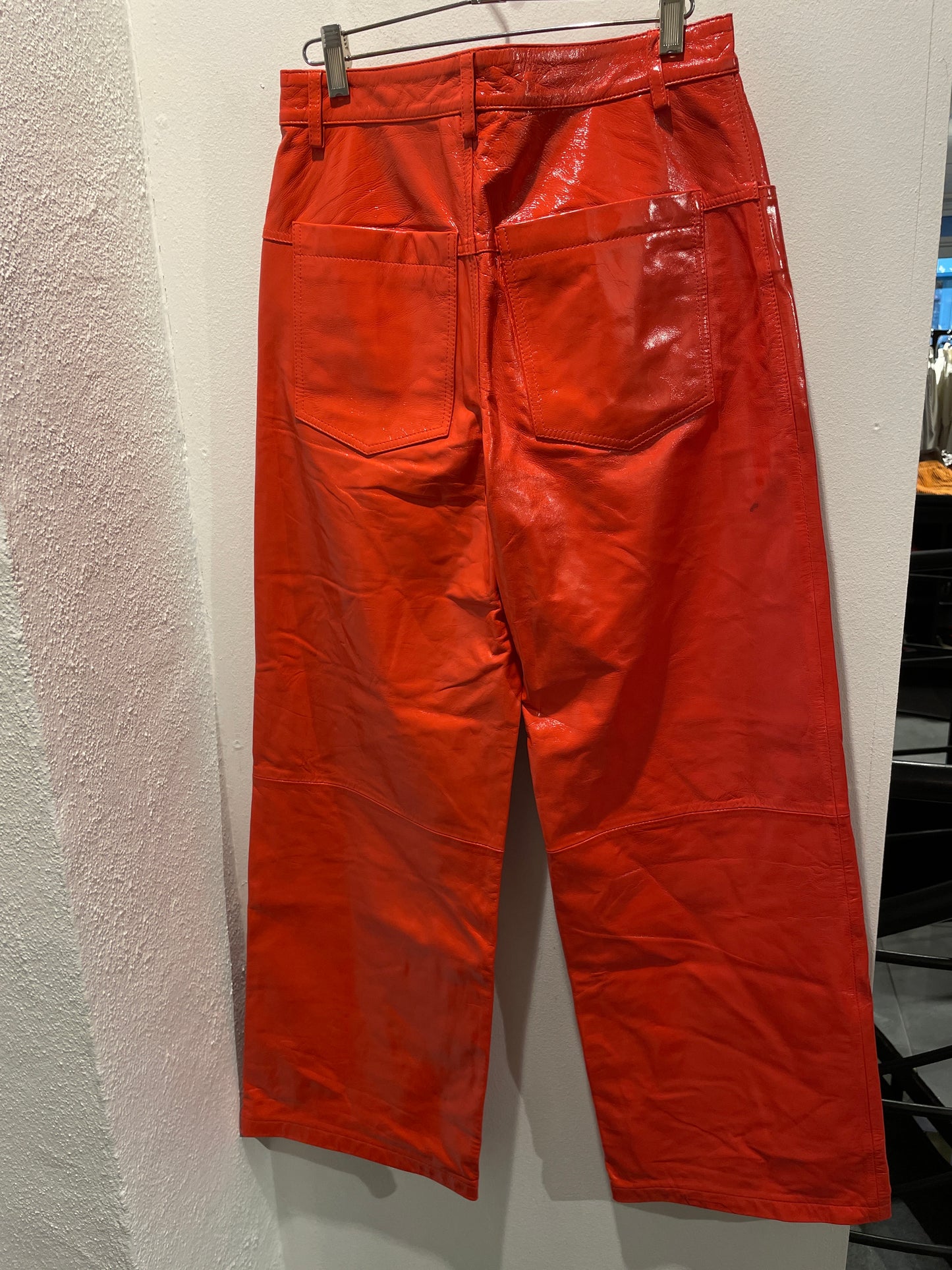 Stella Nova - Leather Pants - Coral Red - Medinas Wardrobe - EU36