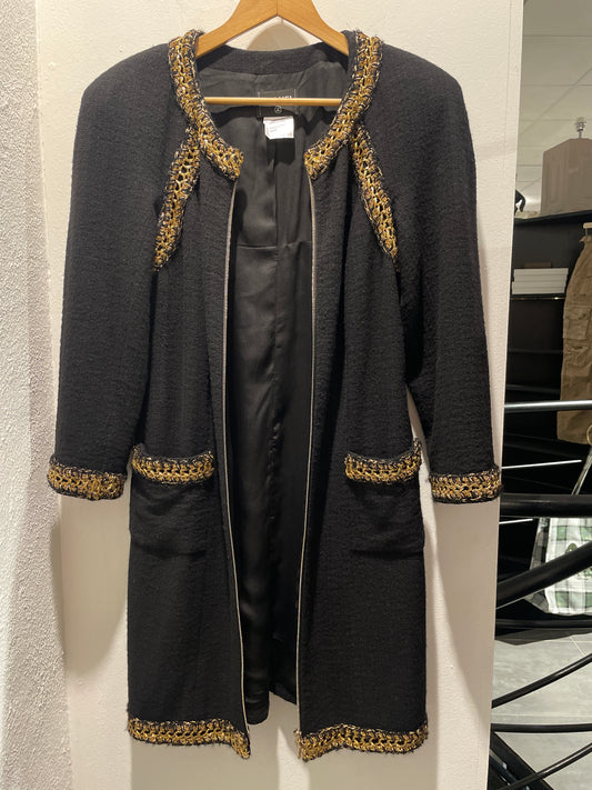 Chanel –  Boucle dress / jacket - black & gold - EU 44