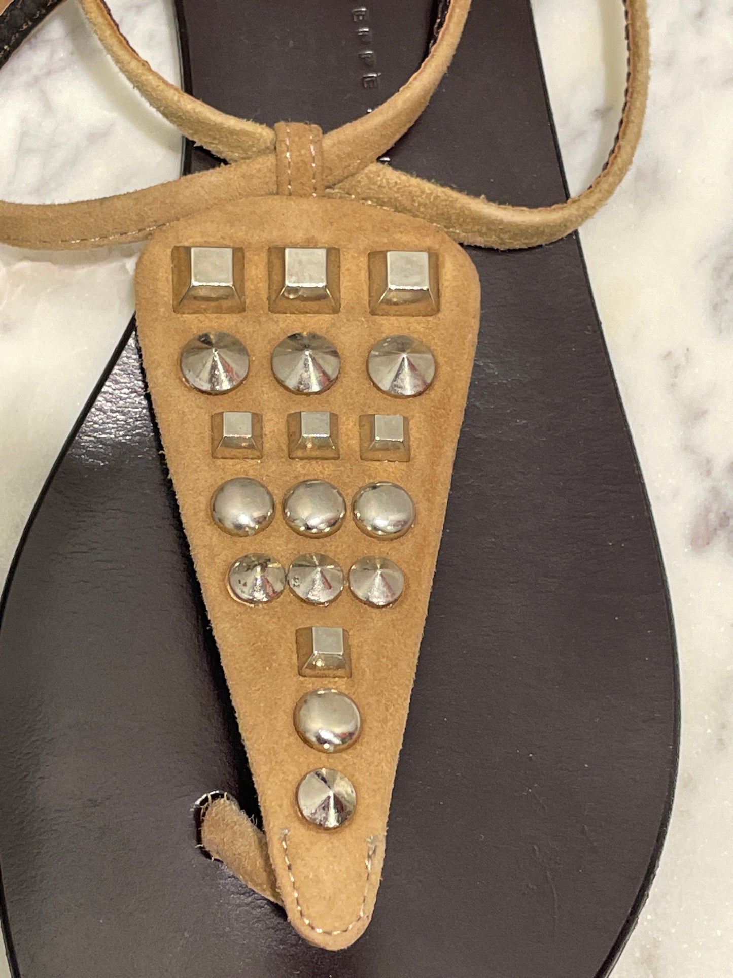 Giuseppe Zanotti - Taupe Suede Studded Sandals - 37,5