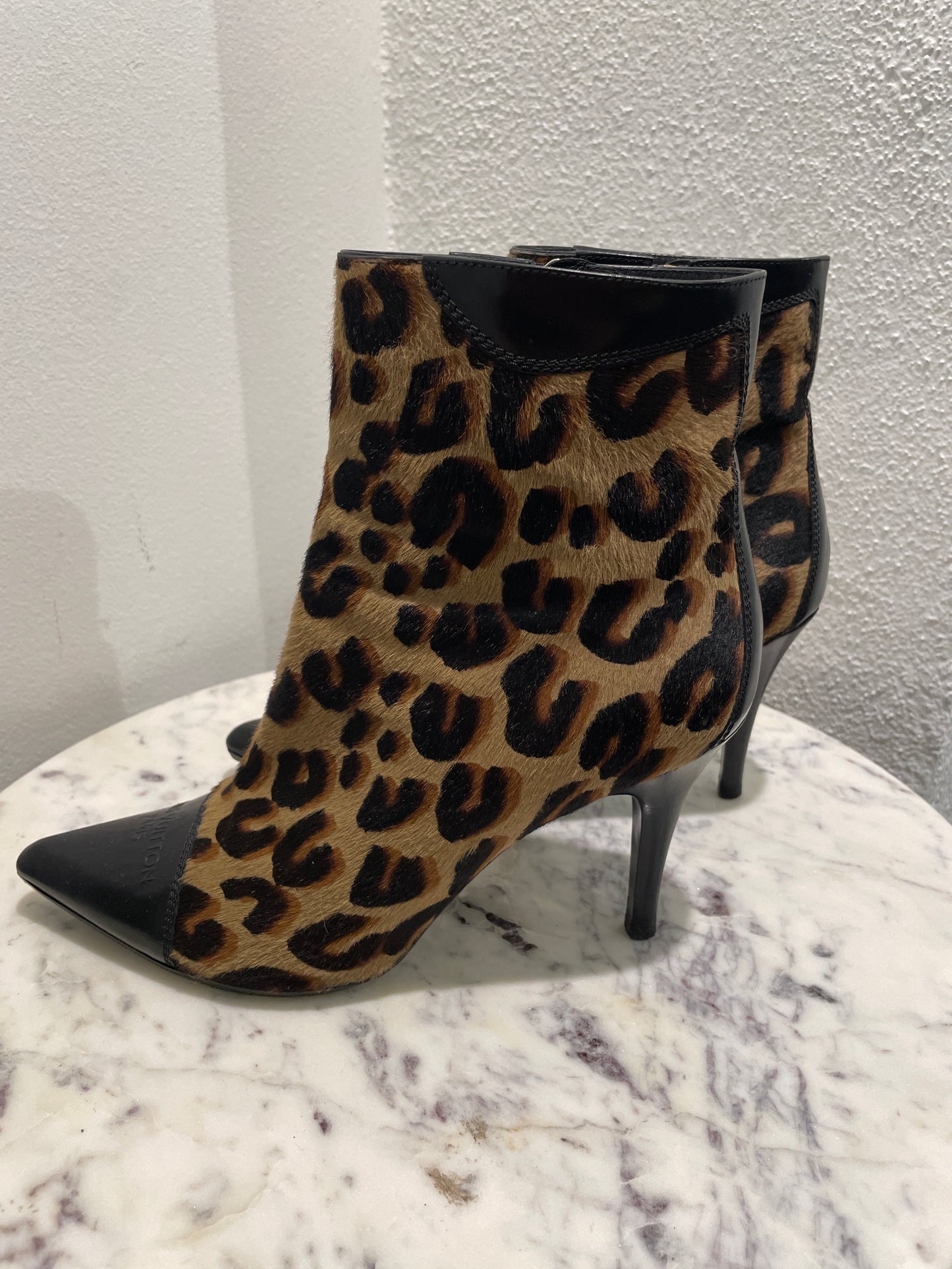Louis Vuitton Leopard Ankle Boots – Size 38