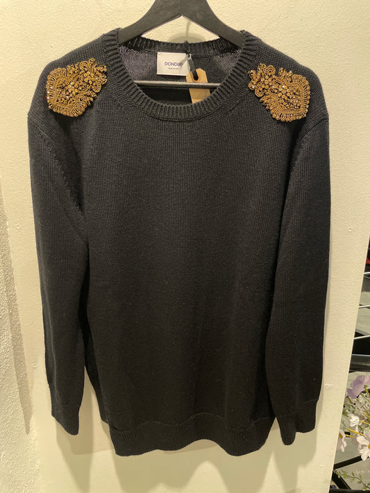 Dondup Knit - Black w. goldbeads - EU40
