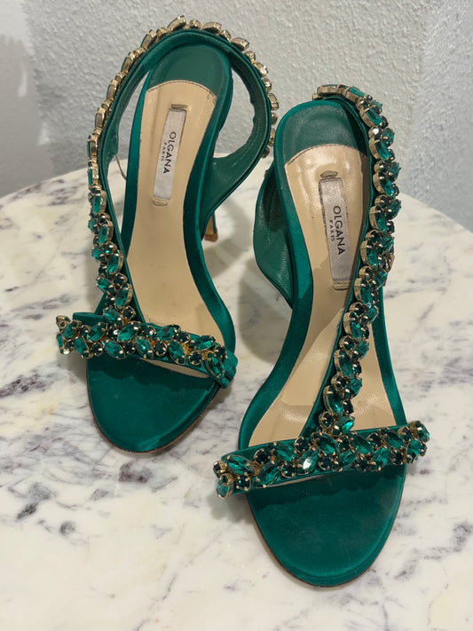 Olgana Paris - Heels - Satin & Crystals - 38 - Medinas Wardrobe