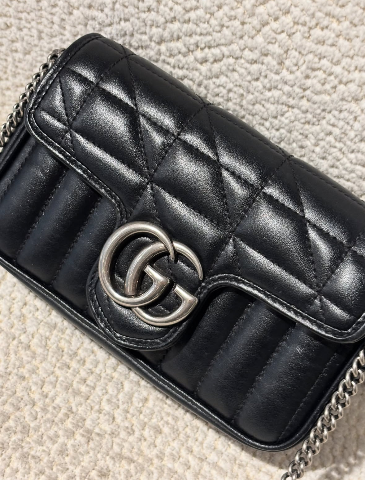 Gucci Mini Marmont Bag - Black Leather & Silver Hardware