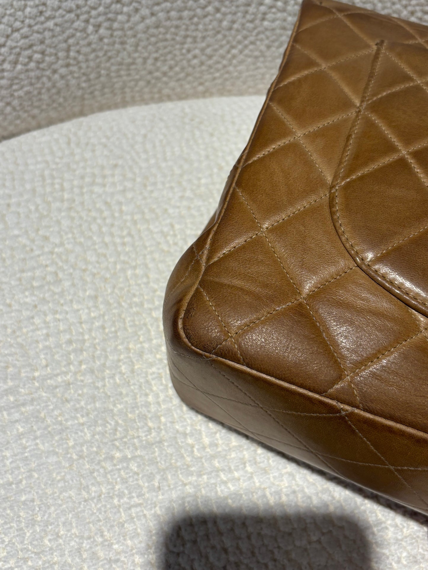 Chanel Vintage XL Classic Flap Bag – Camel Lambskin & 24K Gold Hardware