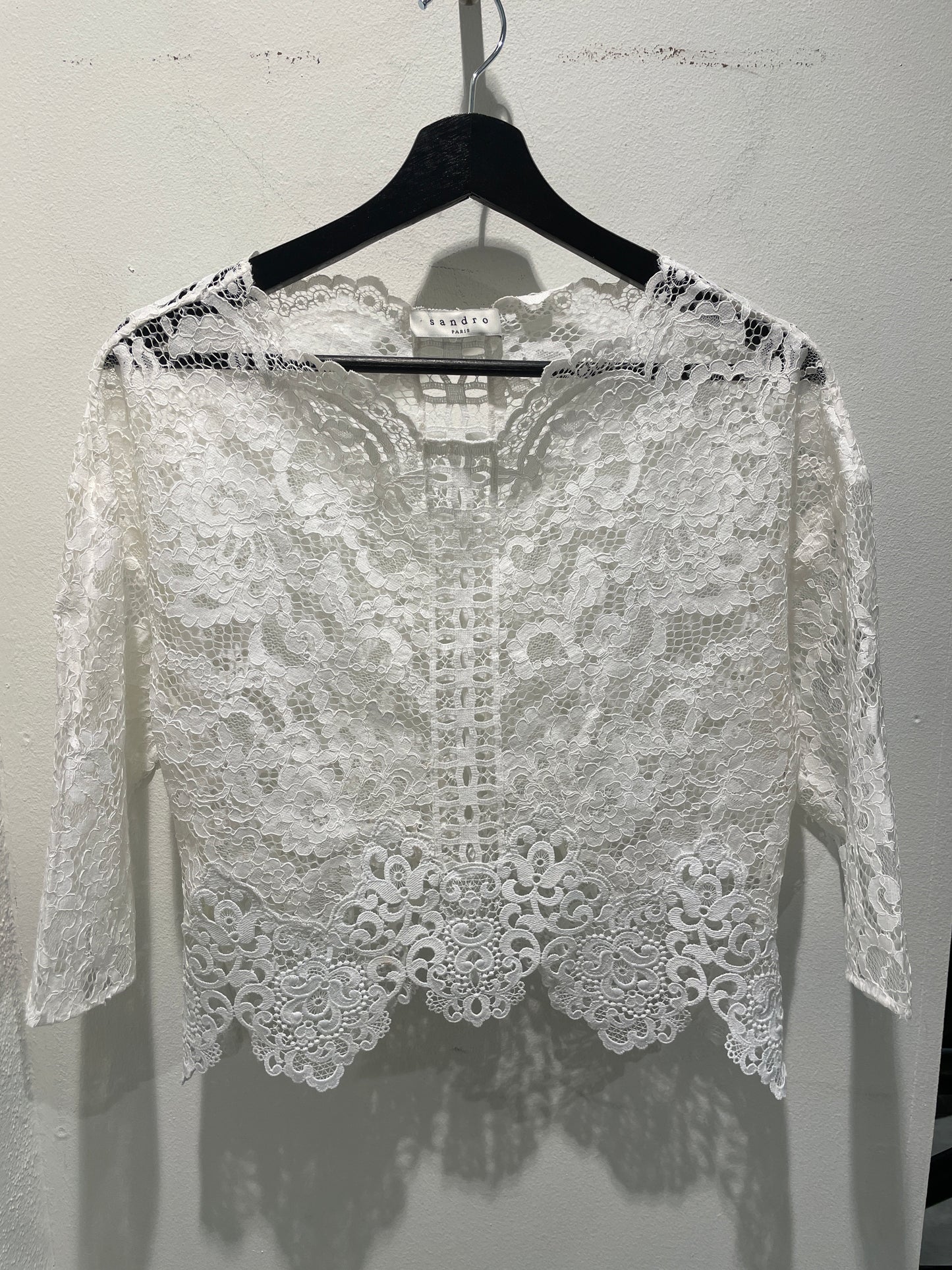 Sandro - white lace shirt / top - S/M