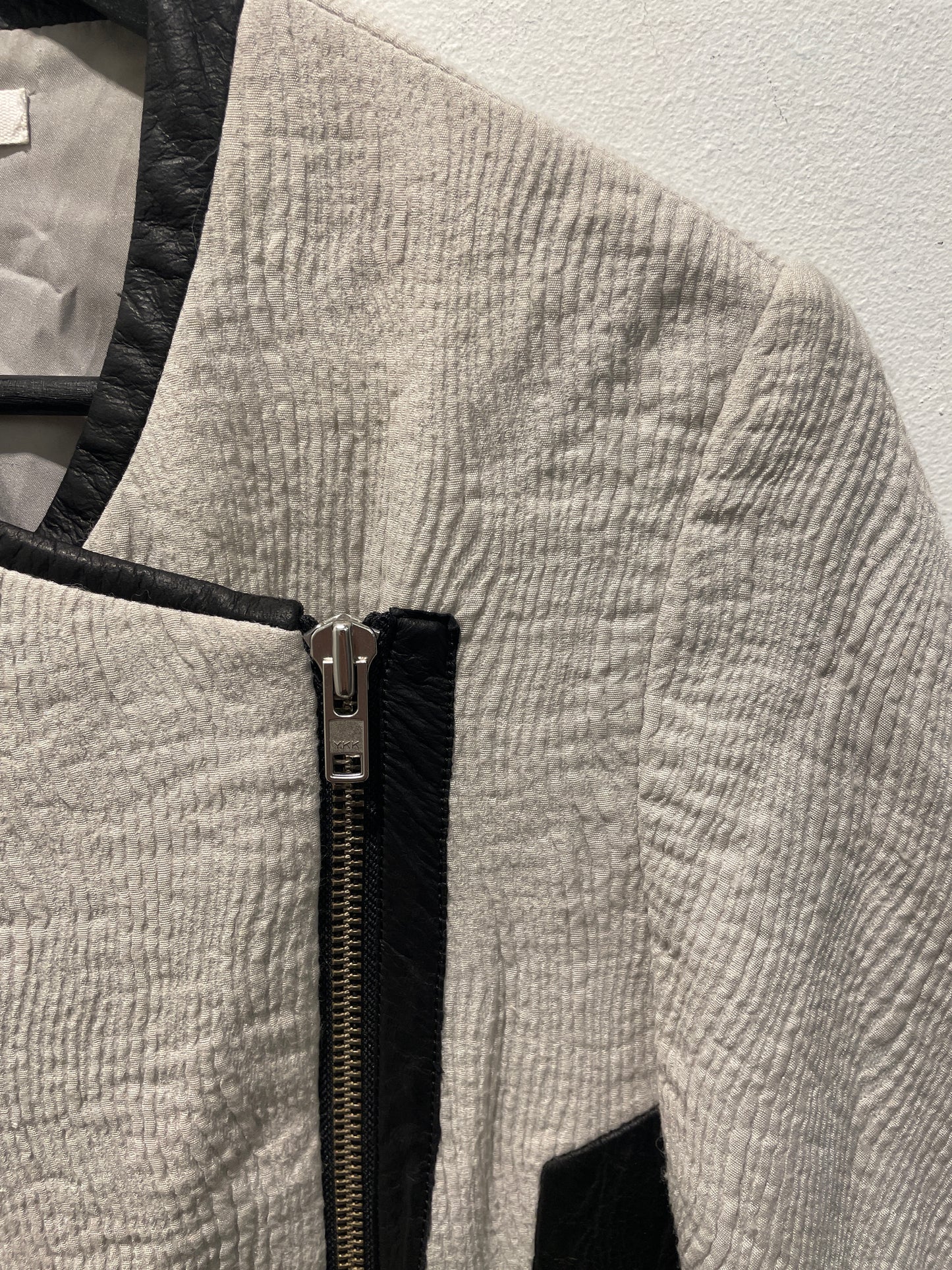 Helmut Lang Jacket – Light Grey & Black Leather - M