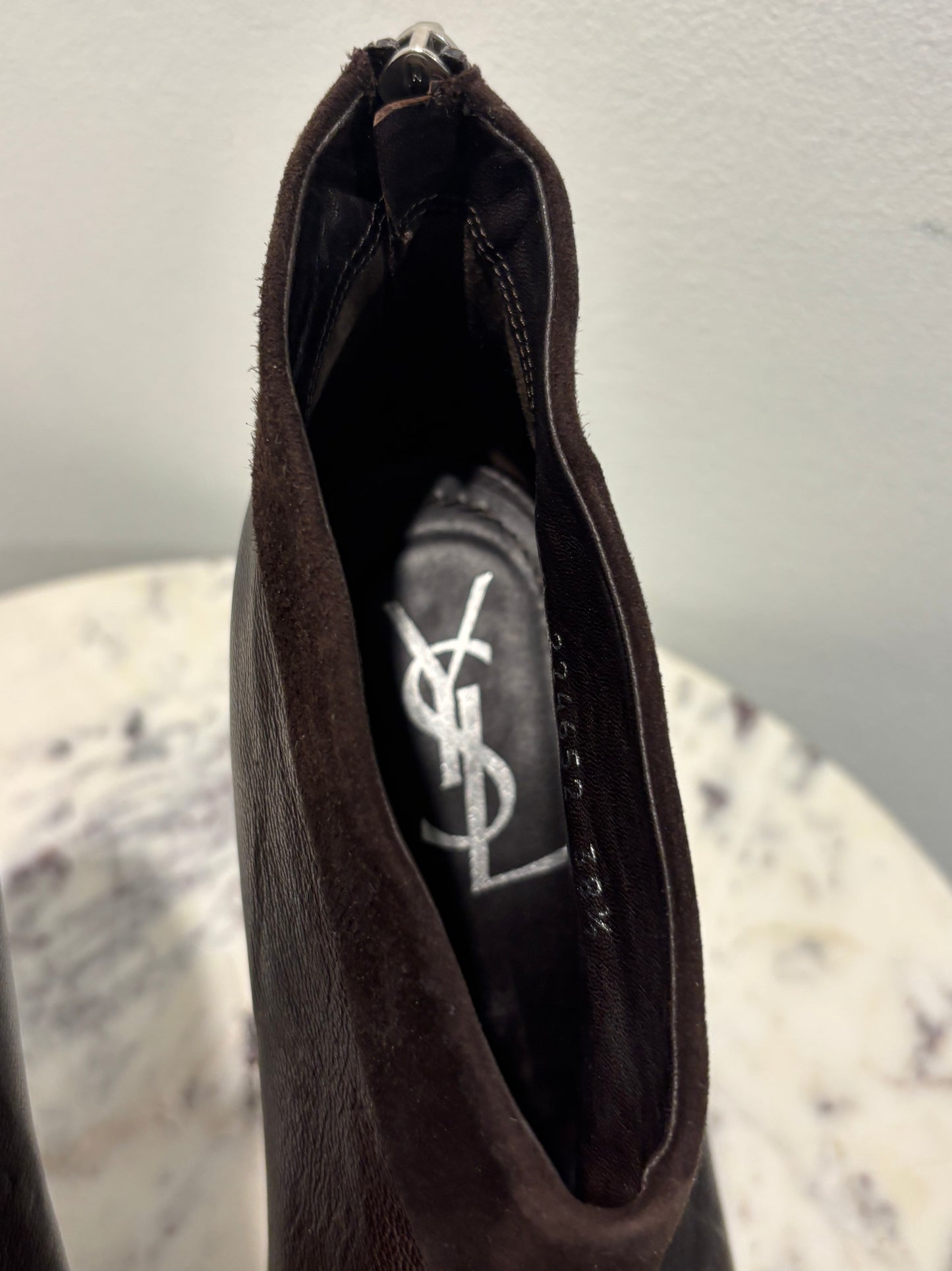 Saint Laurent - Palaus platform angle boots - brown - 38,5 - Medinas Wardrobe