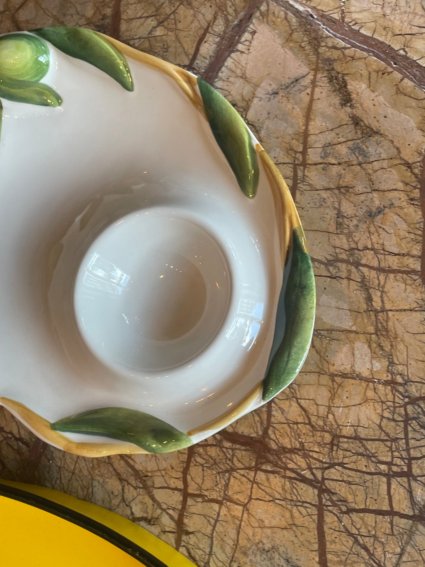 Fad til oliven - Italiensk porcelæn - M. tandstikholder