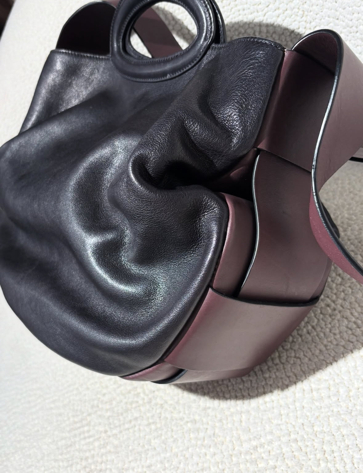 Marni Bag - Black & Burgundy Leather