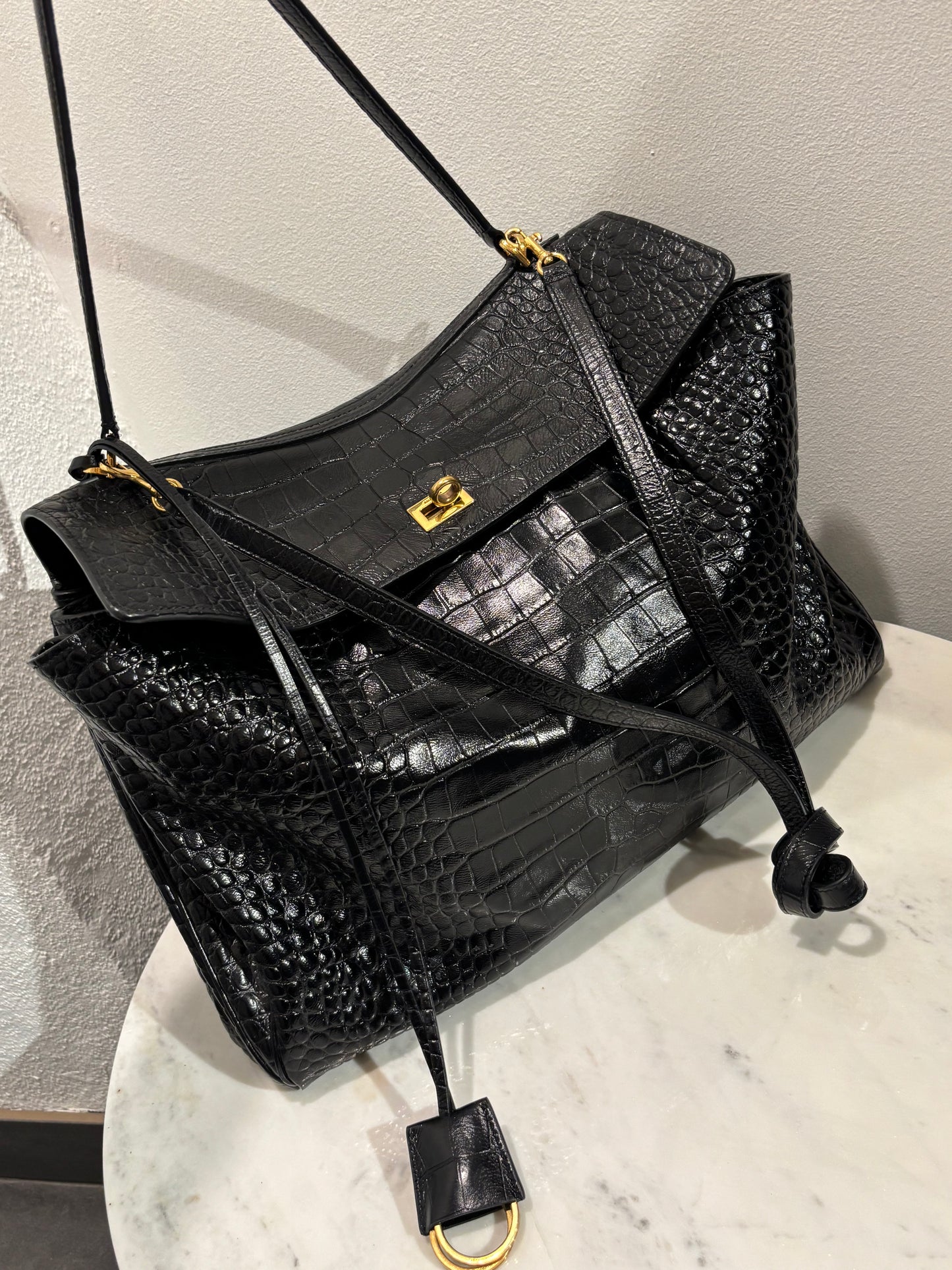 Balenciaga - Rodeo Croco Large Shoulderbag - Medinas Wardrobe