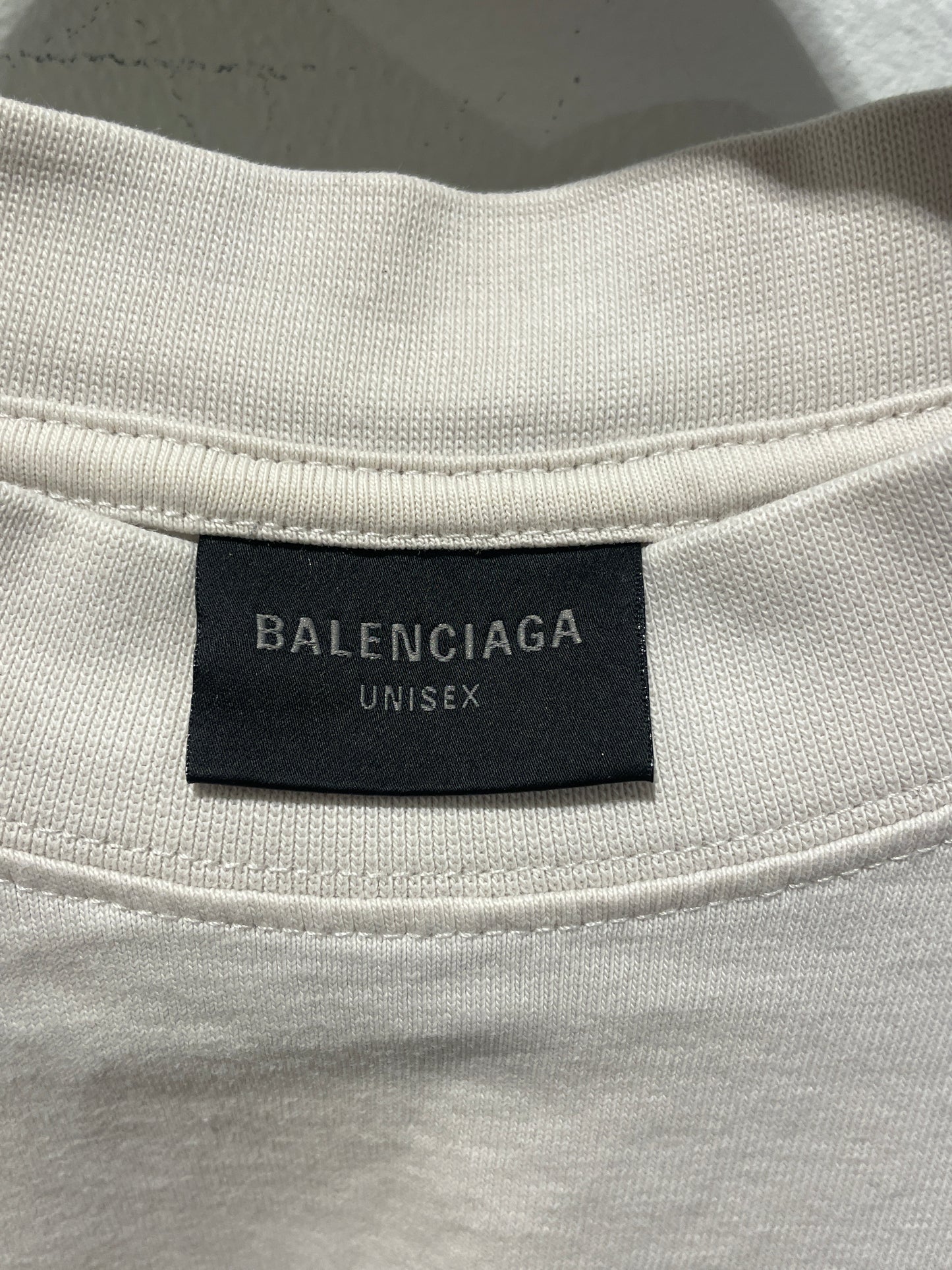 Balenciaga - Logo Tee - Offwhite w. spray - Medinas Wardrobe - S