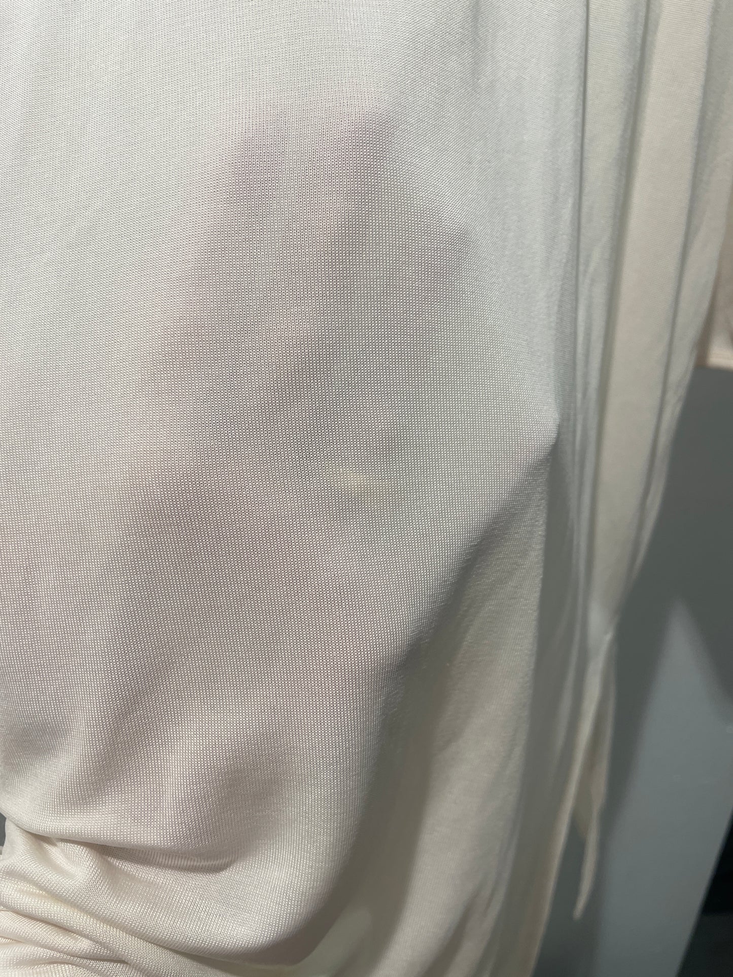 Honey Moon Ecru Pure Silk Henley Top - M/L