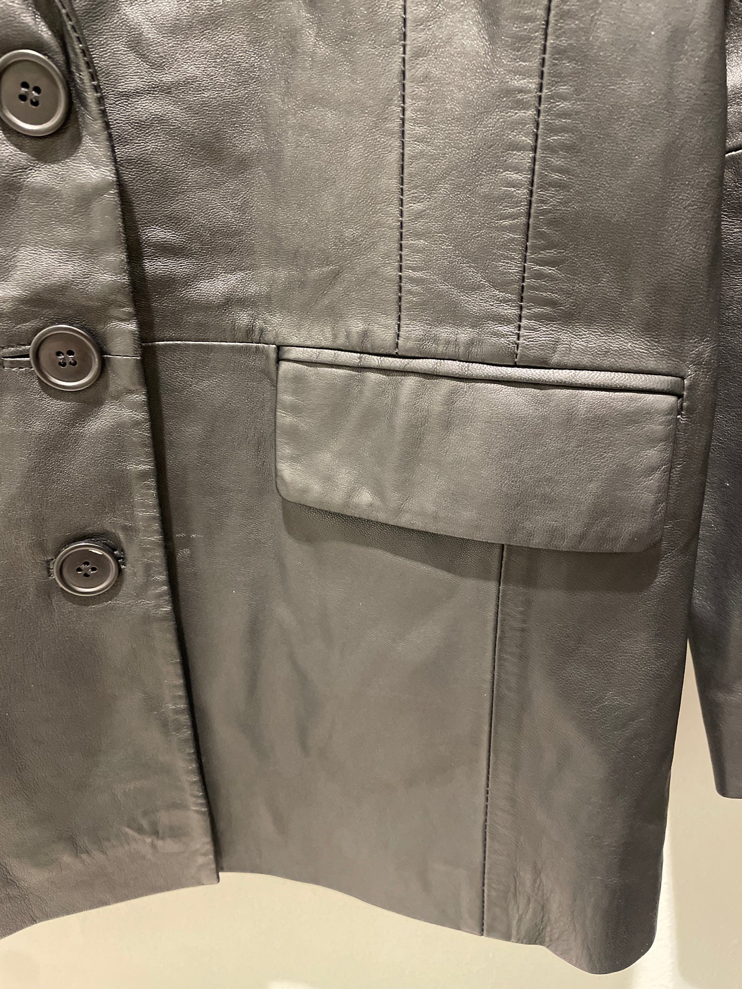 Fine Copenhagen - black leather blazer - S/M