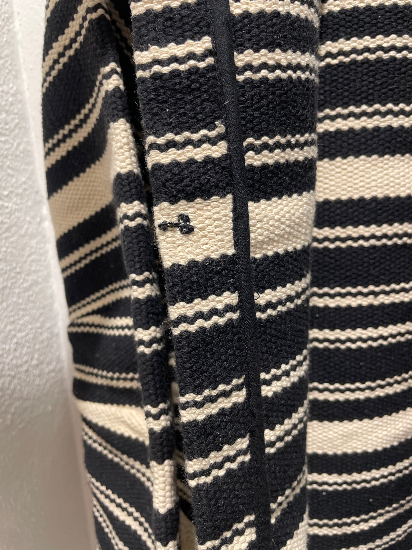 DAY - Longline Woven Stripe Jacket – Ecru/Black - M