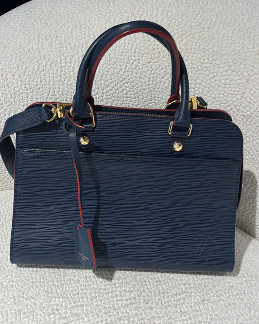 Louis Vuitton Satchel – Blue Epi Leather with Red Trim