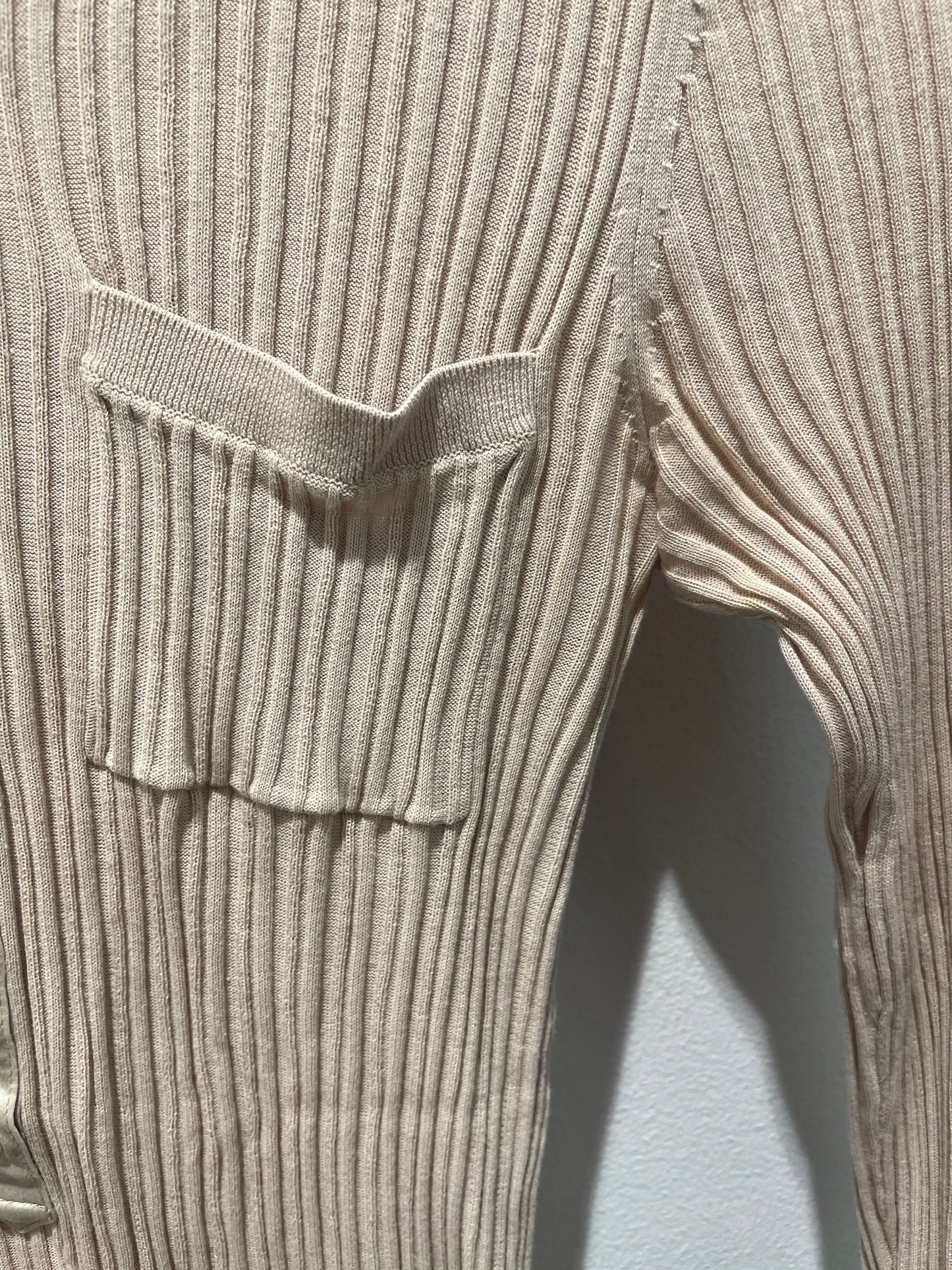 BOSS - Ribbed Knit Polo Shirt – Beige - S