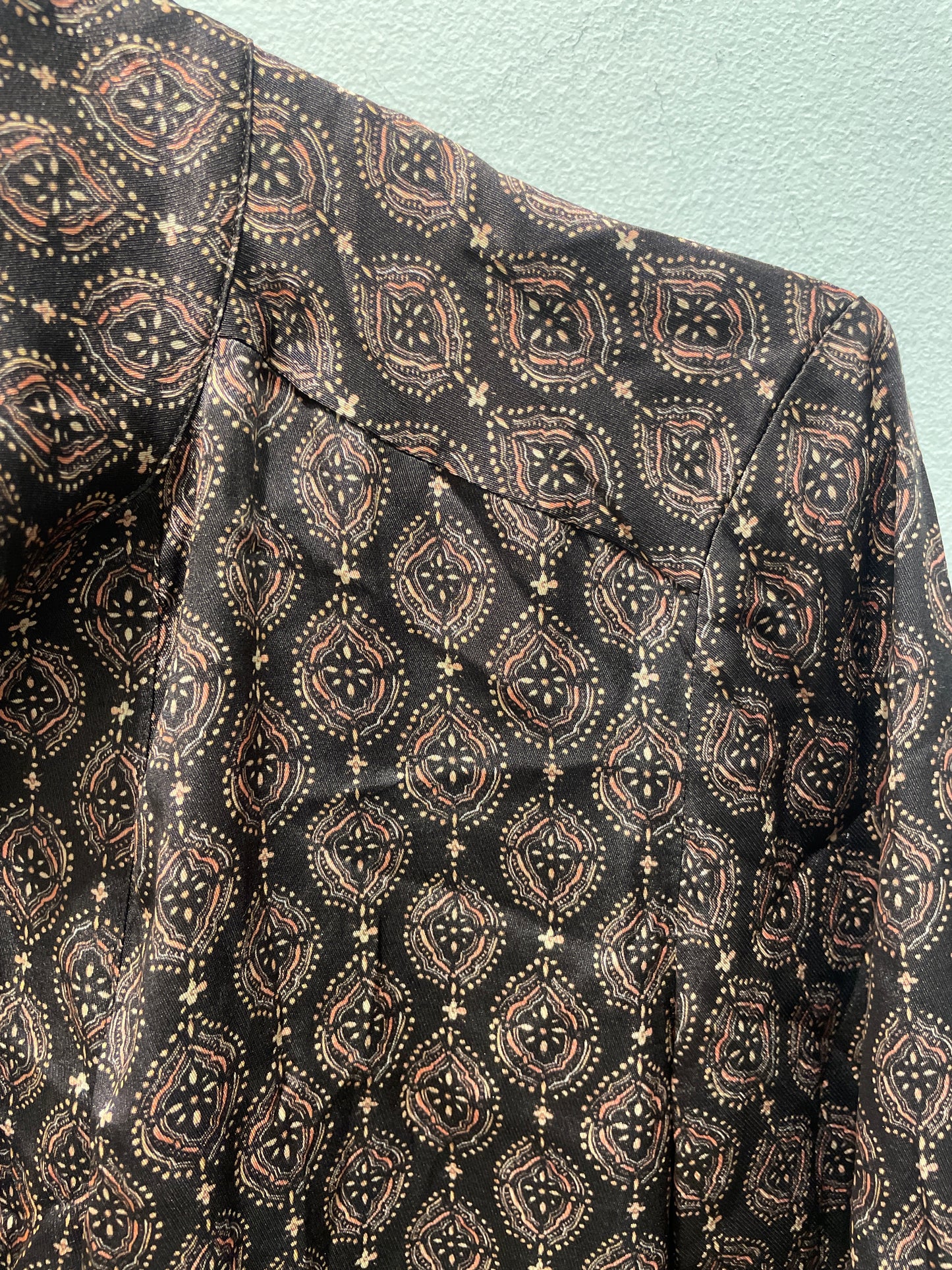 Dea Kudibal — Silk Dress with Geometric Print in Brown and Old Rose - Size S