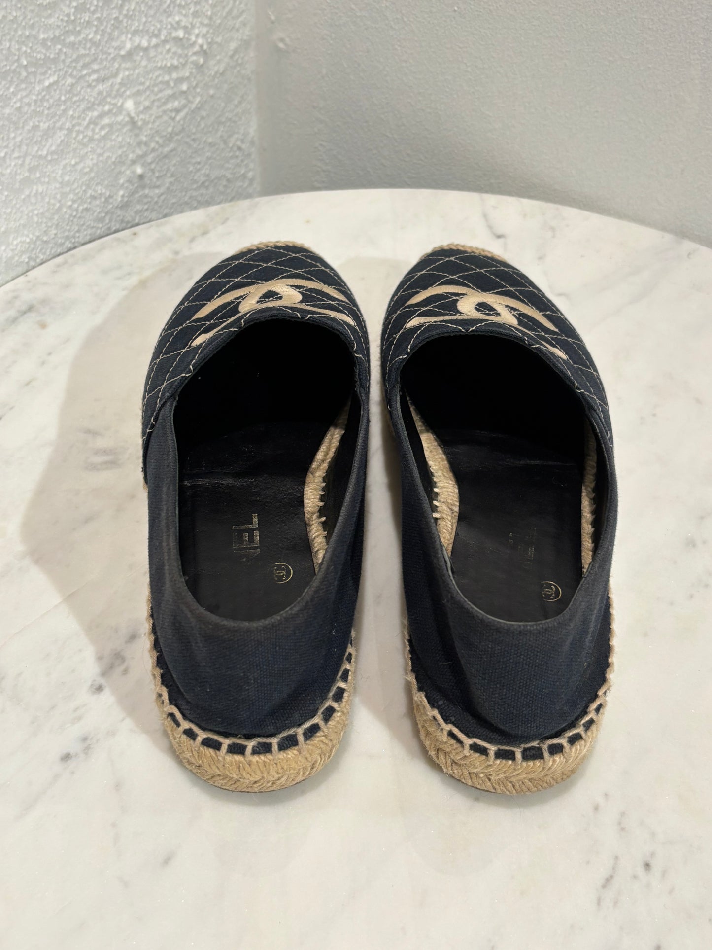 Chanel Espadrilles – Navy with CC Logos – EU 40