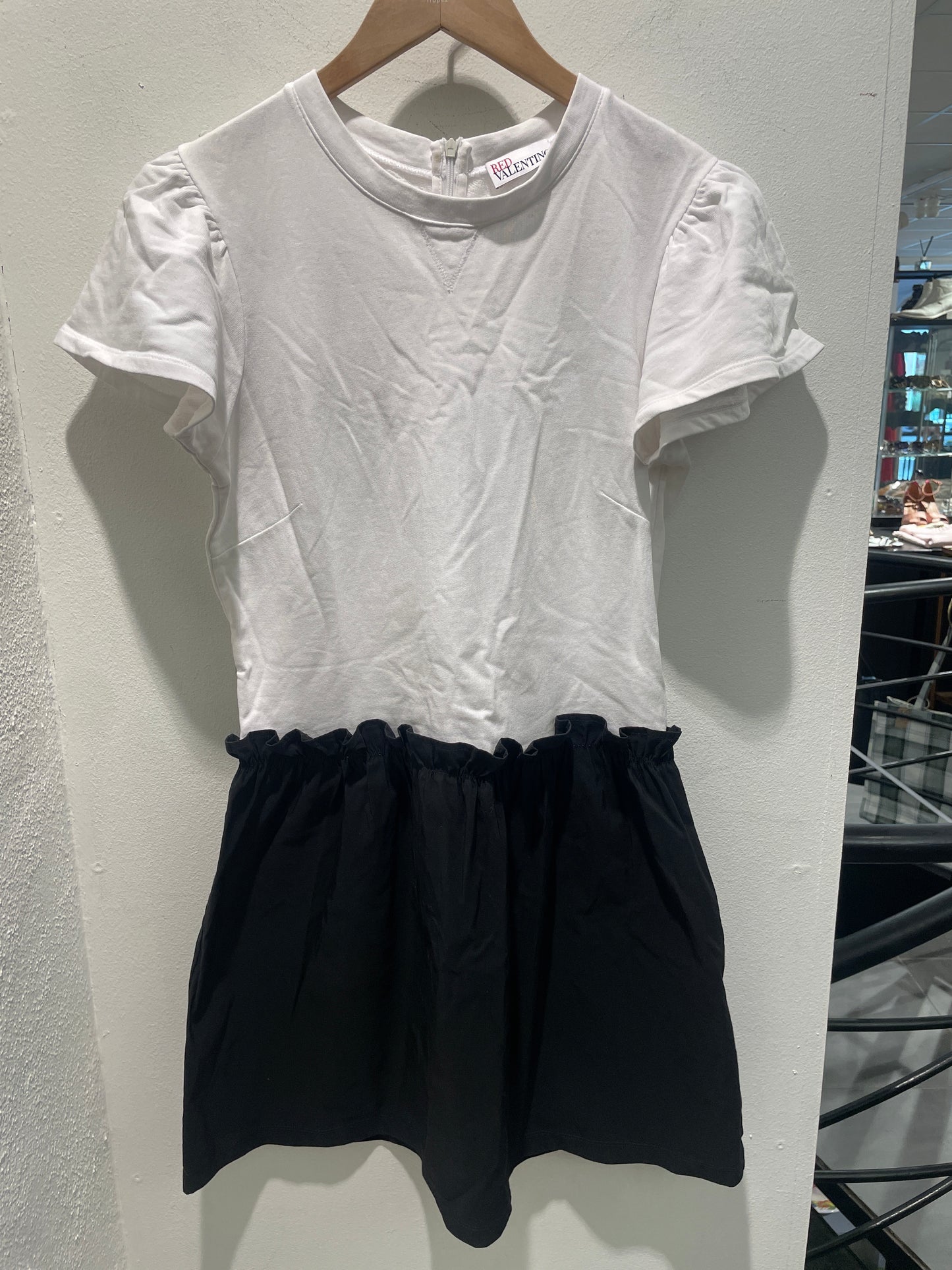 RED Valentino dress – Tee dress with white top and black balloon skirt - S/M