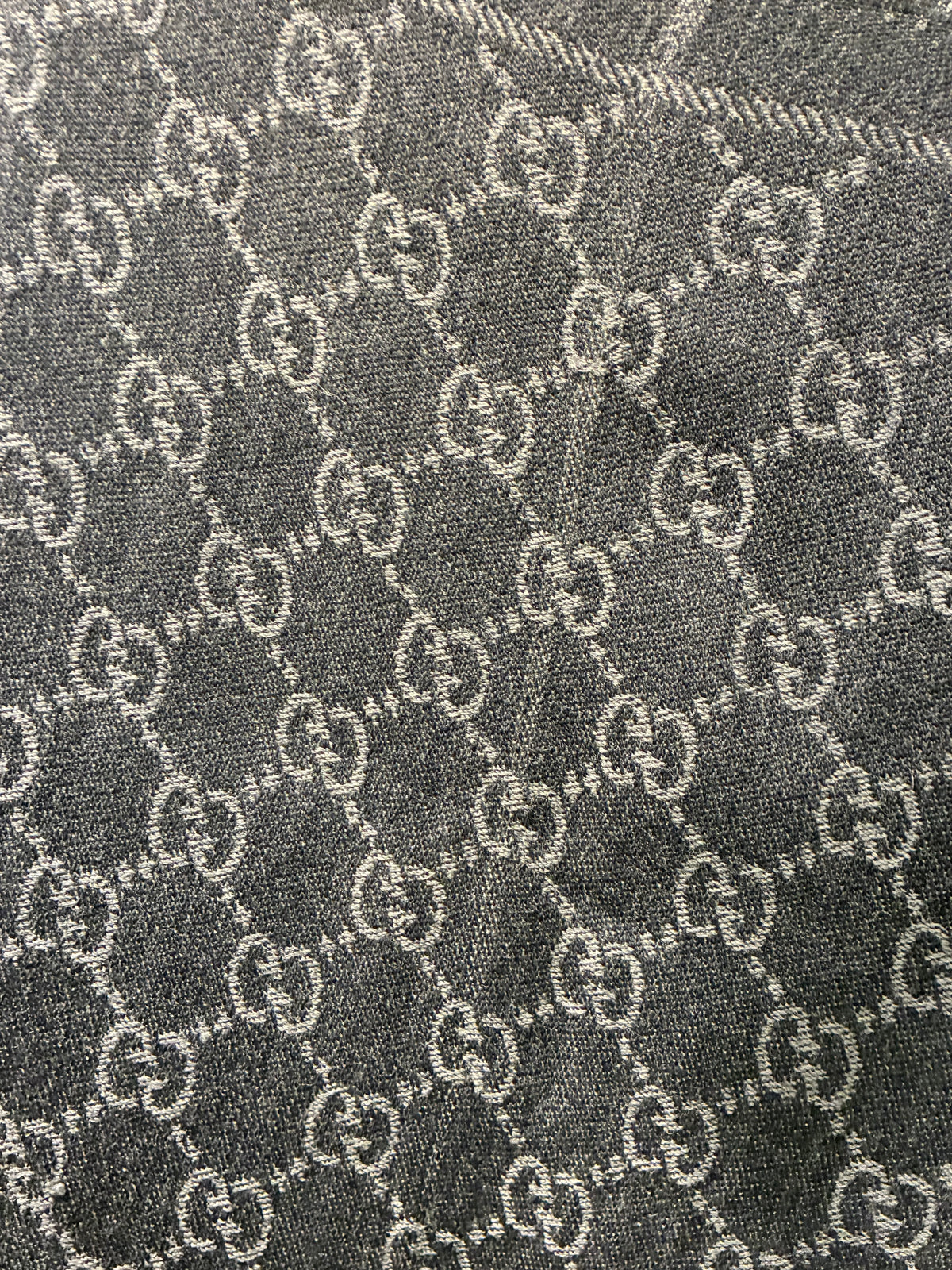 Gucci Monogram Scarf - Brown & Light Grey/Taupe