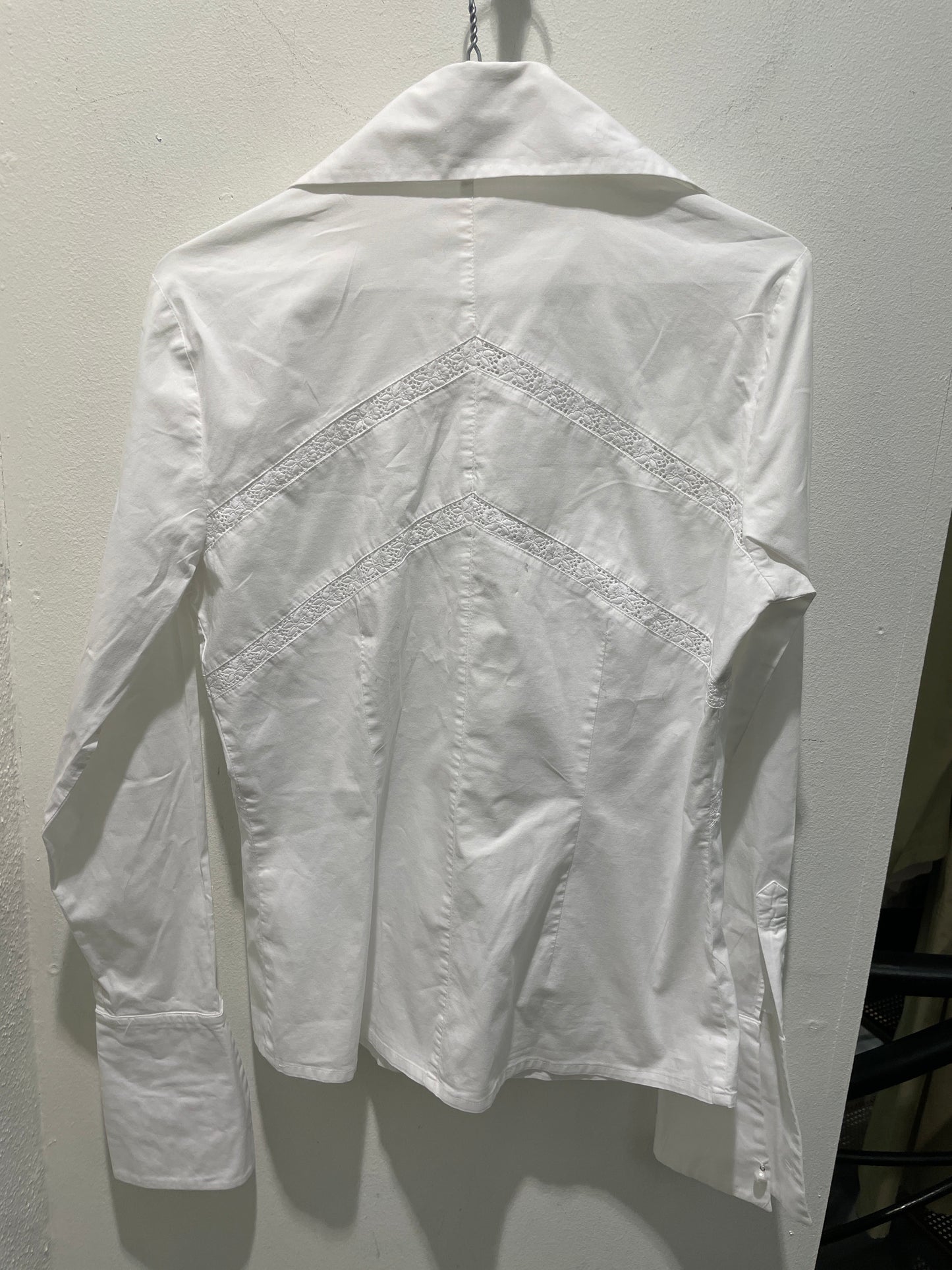 MUUS White Shirt with Geometric Lace Details - EU38