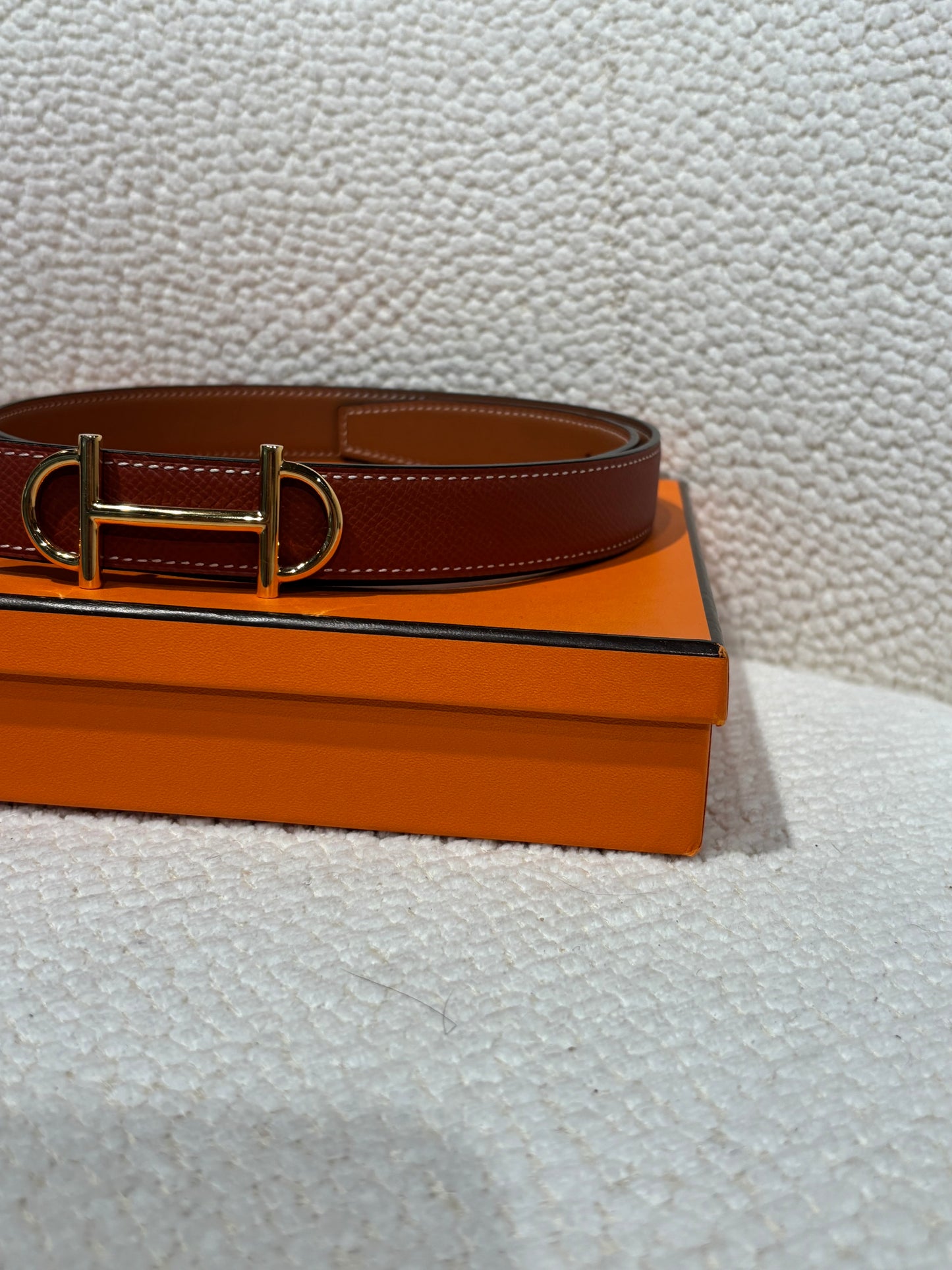 Hermès Waist Belt – Reversible Leather in Brown & Black - Size 70