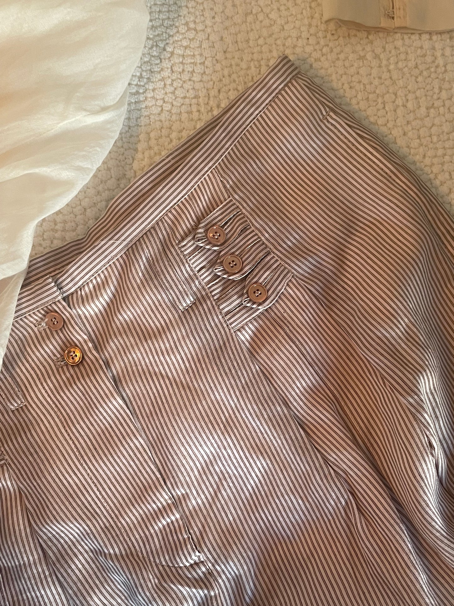 Shorts - Hvid m. rust striber - Stella McCartney