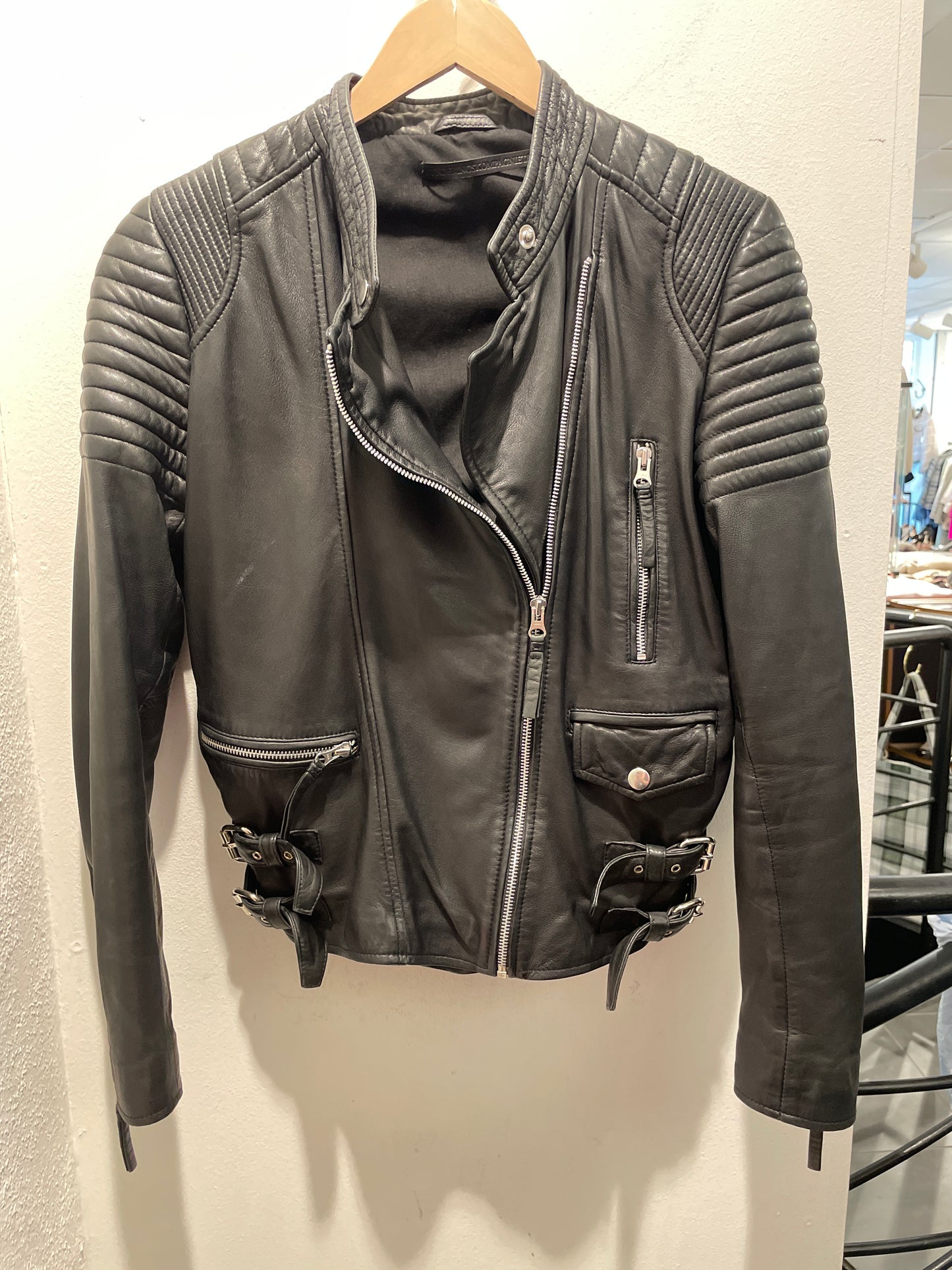 MDK Munderingskompagniet Quilted Biker Leather Jacket - 40