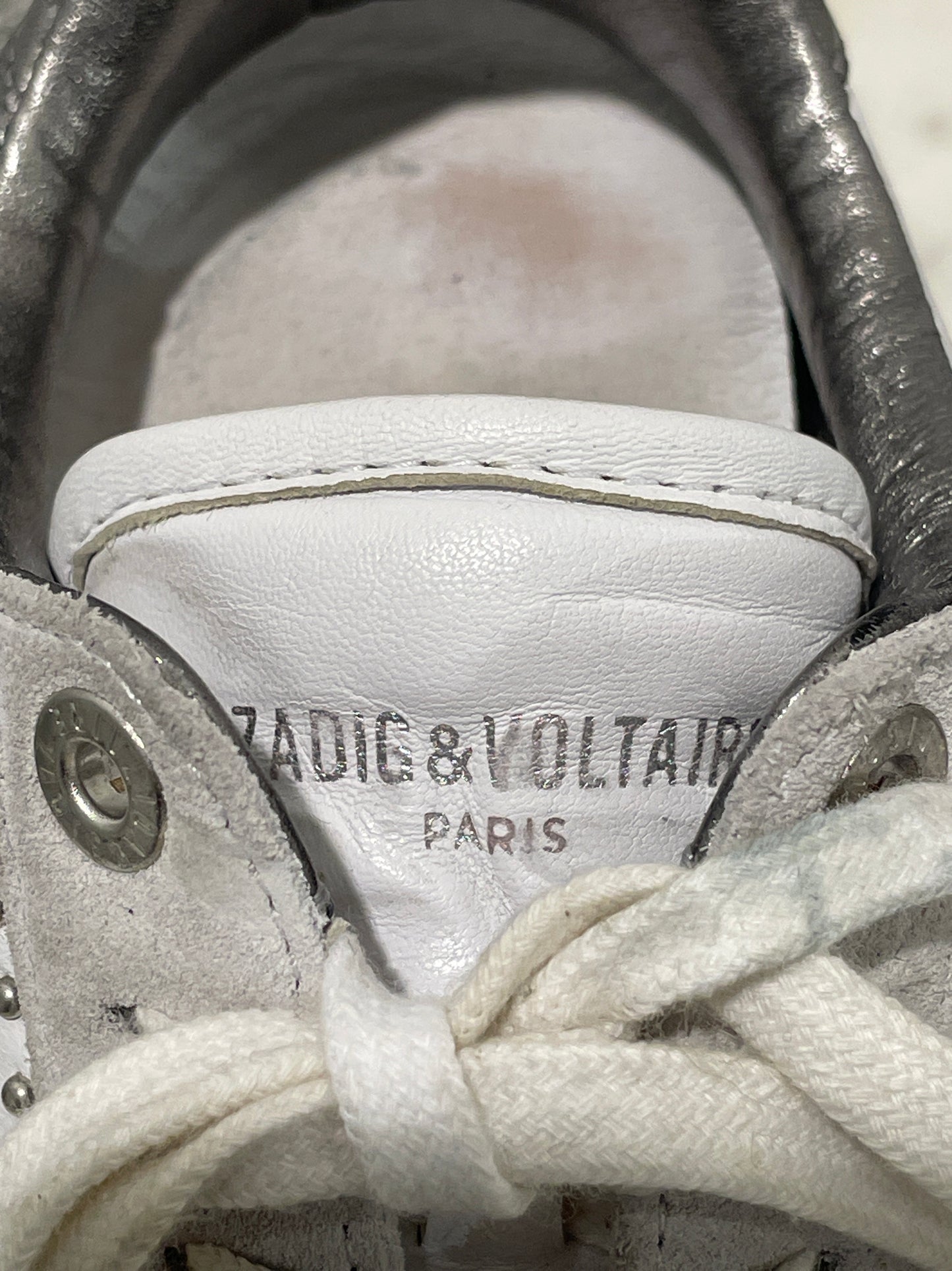 Zadig & Voltaire White Leather ZV1747 Sneakers - 38