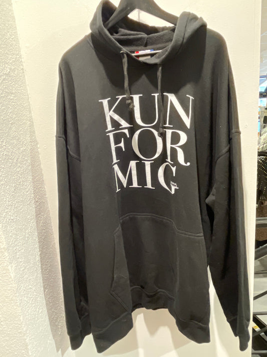 KUN FOR MIG - Hoodie - Black w. white - Medinas Wardrobe - 5XL